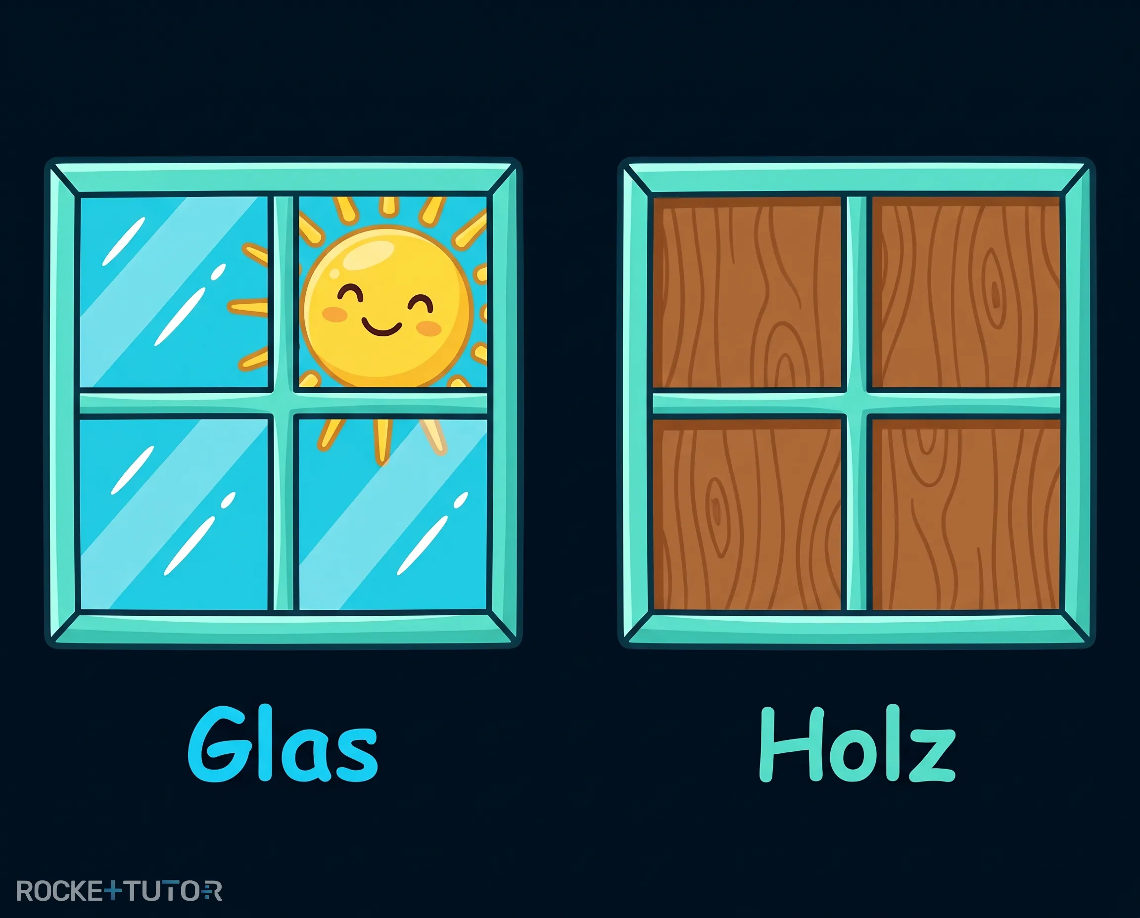 Fenster aus Glas und Holz