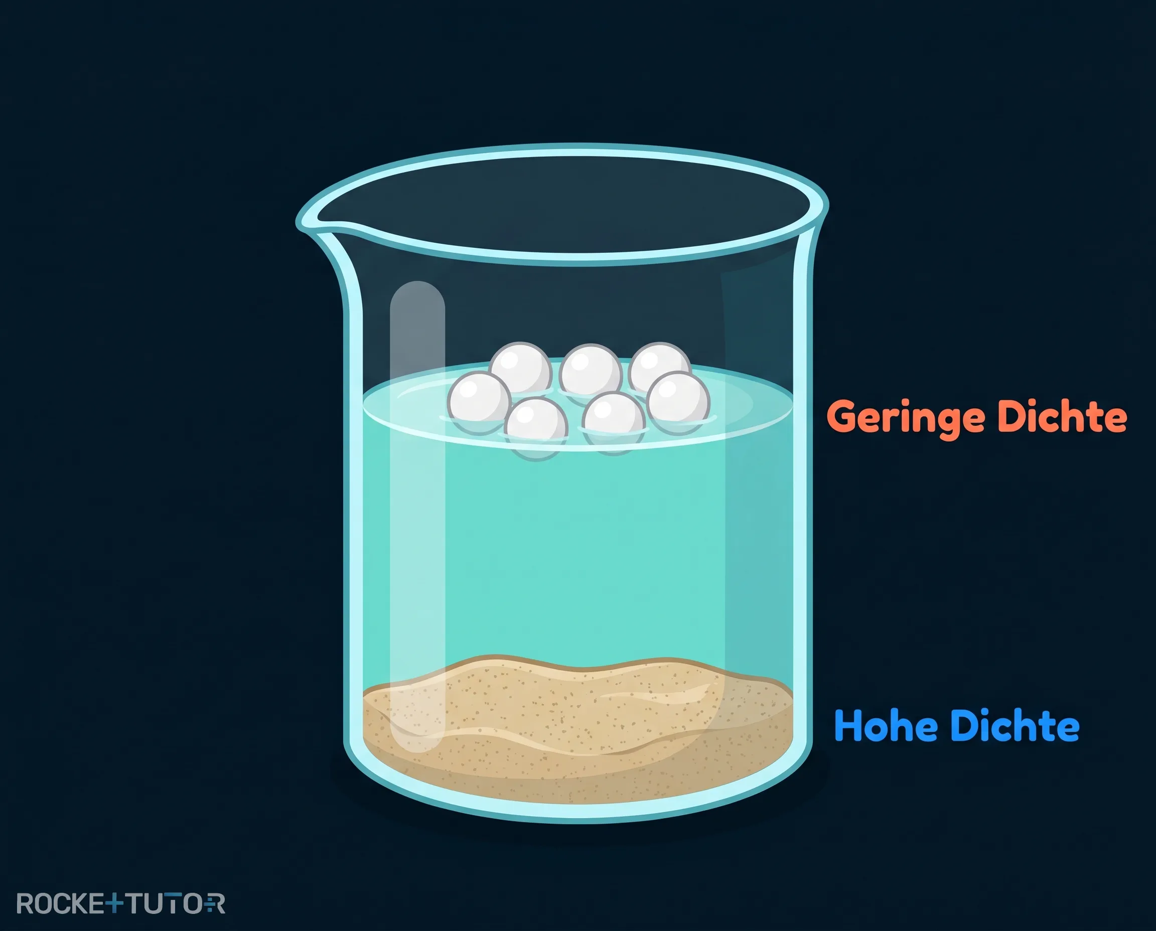 Flotation und Sedimentation im Becherglas