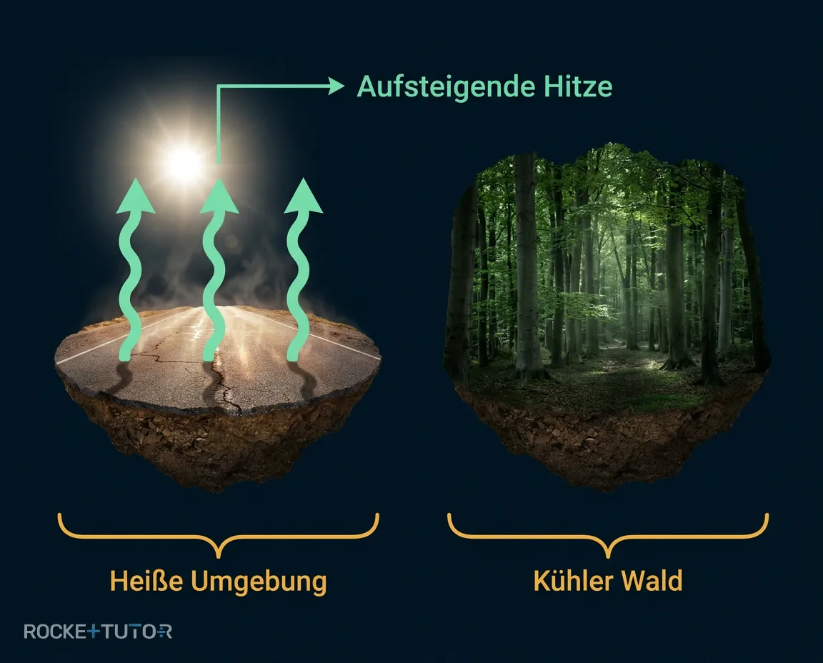 Wald an einem heißen Sommertag