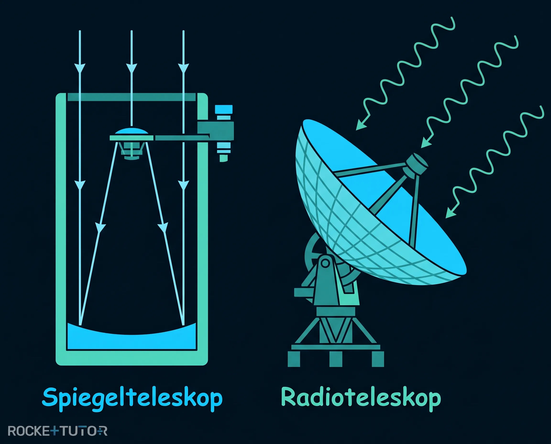 Radioteleskop in Landschaft
