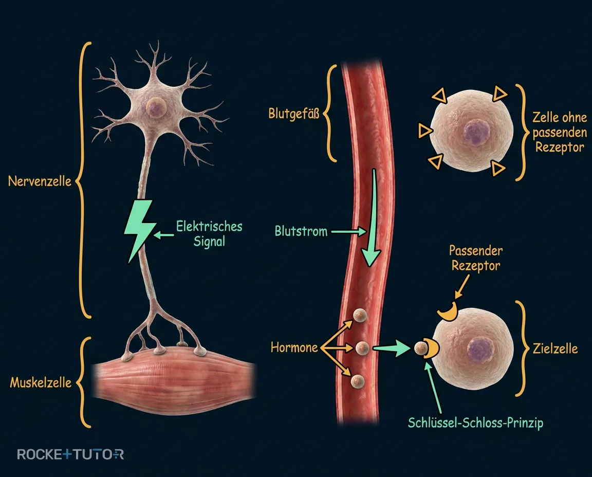 Vergleich von Nervensystem und Hormonsystem