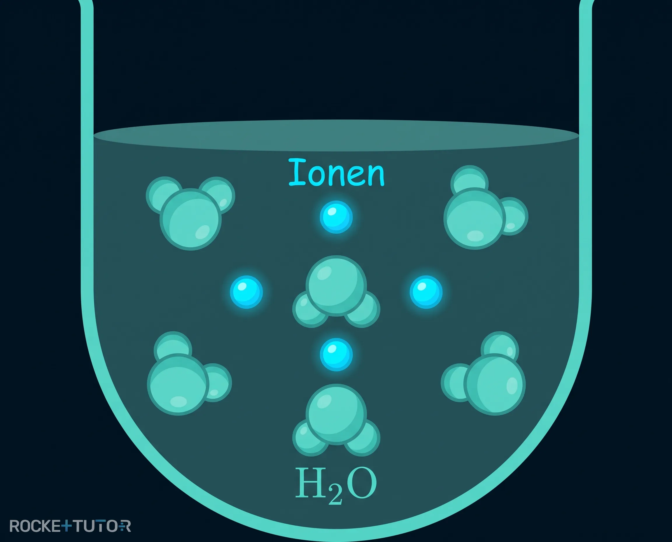 Glas Wasser mit unsichtbaren gelösten Ionen