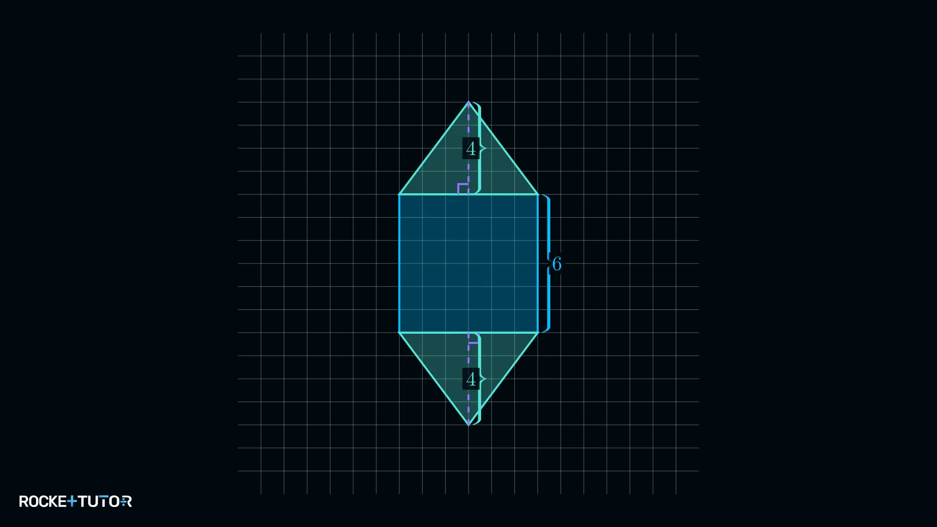 Unvollständiges Pyramidennetz auf Karopapier