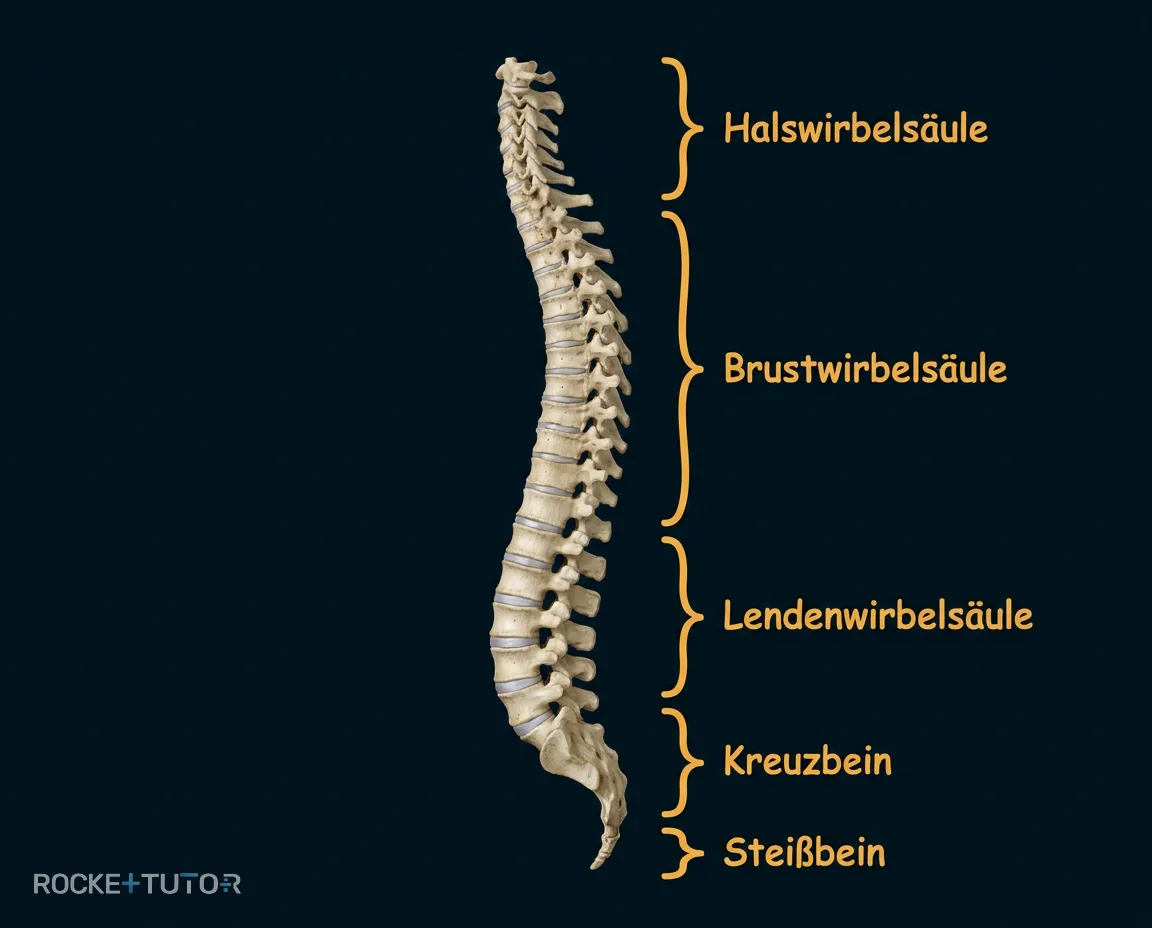 Doppel-S-Form der menschlichen Wirbelsäule