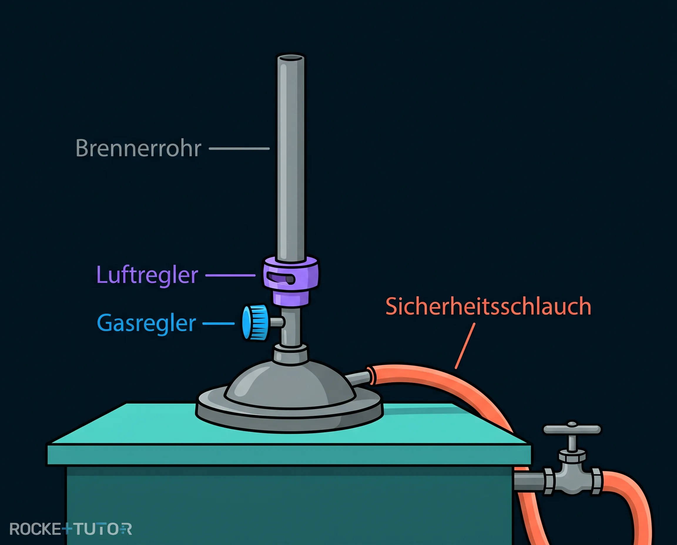Aufbau eines Gasbrenners