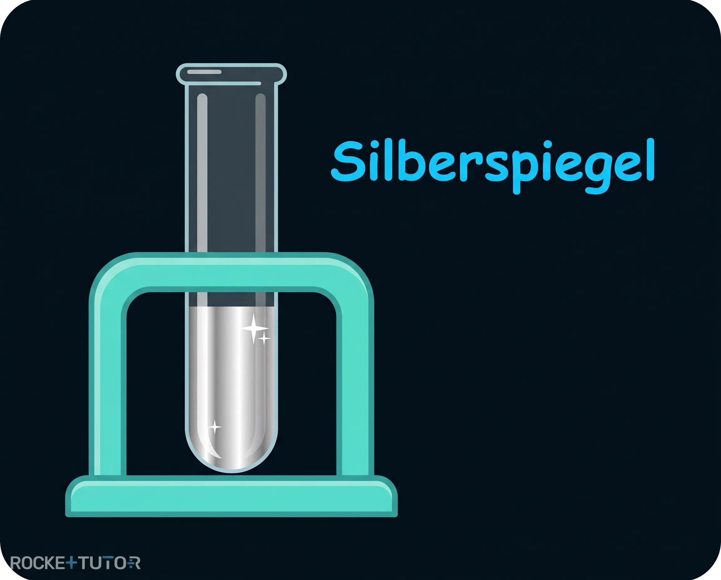 Reagenzglas mit glänzendem Silberspiegel