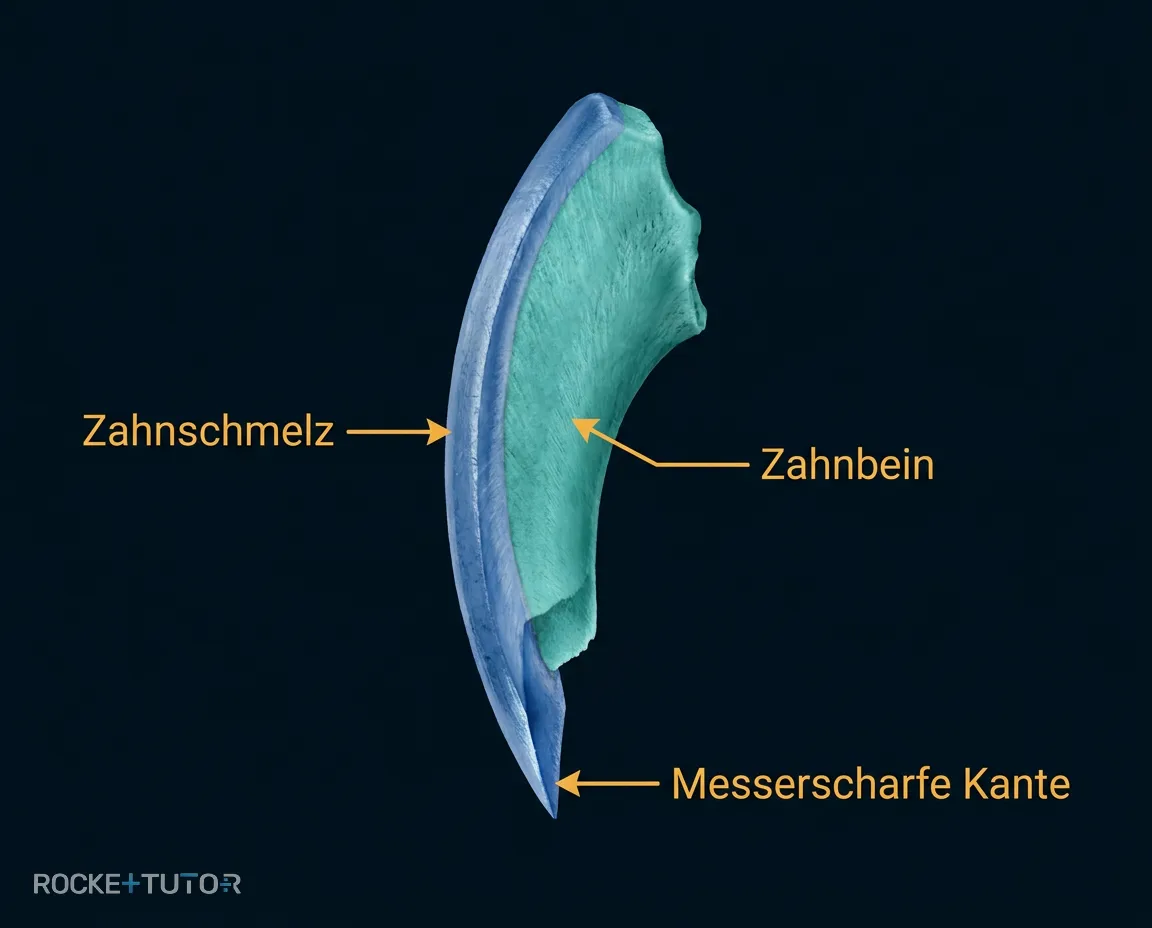 Aufbau eines Nagetierzahns