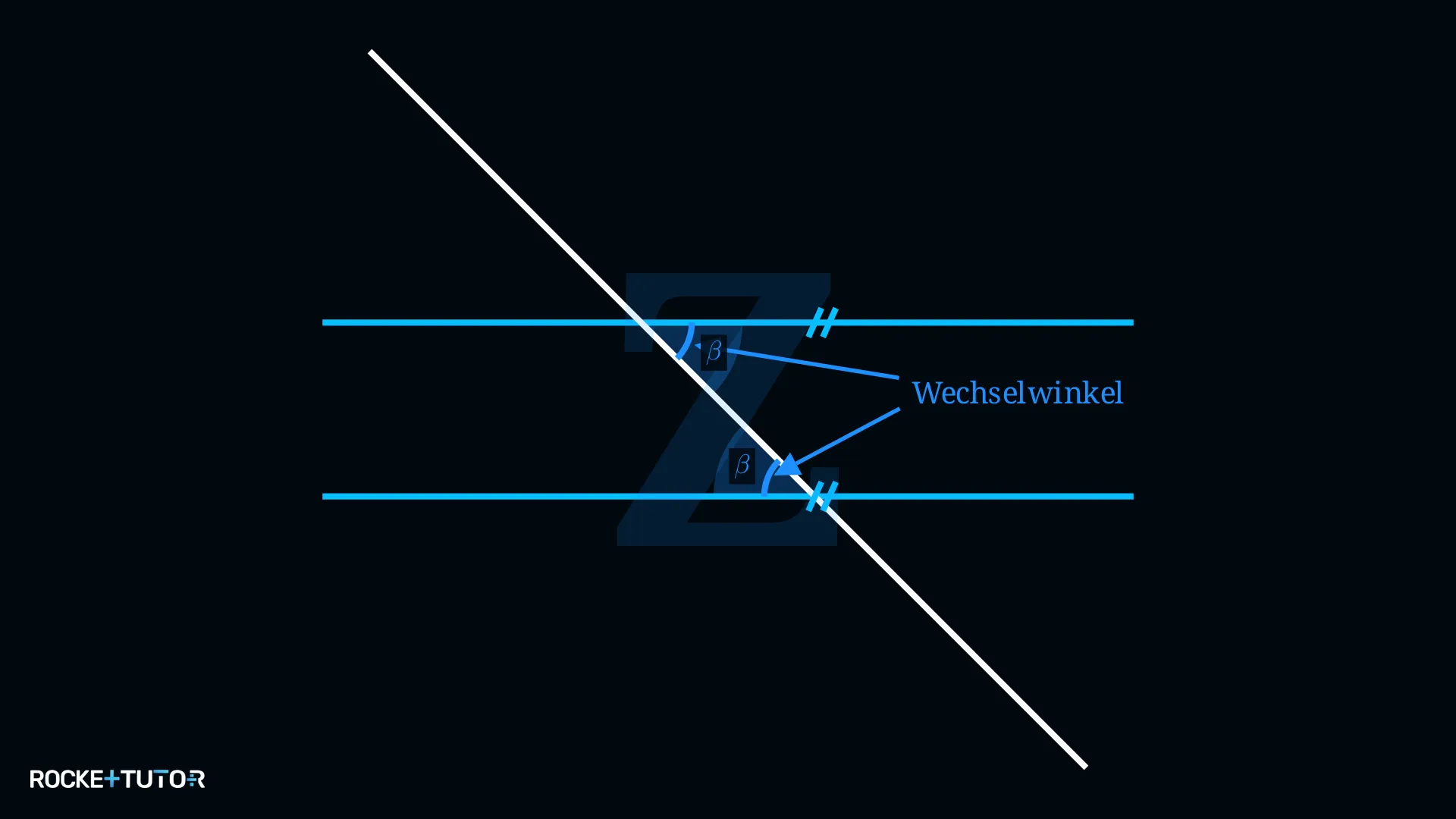 Wechselwinkel in Z-Form an parallelen Geraden