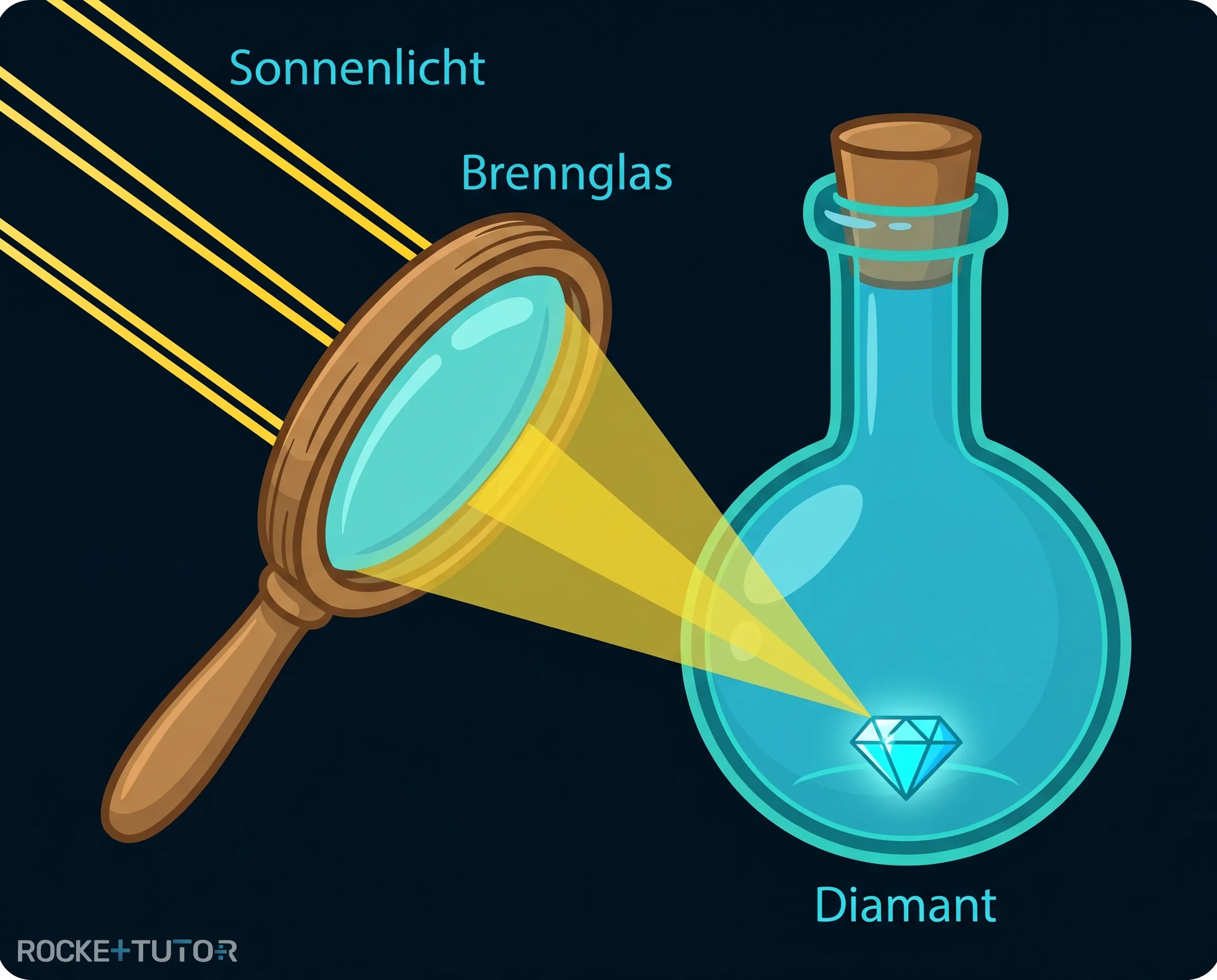 Lavoisier Experiment mit Diamant