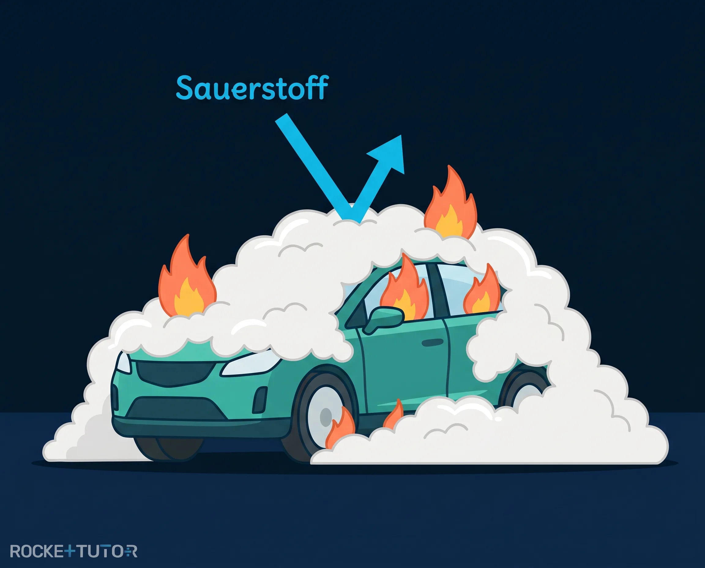 Löschschaum auf Auto