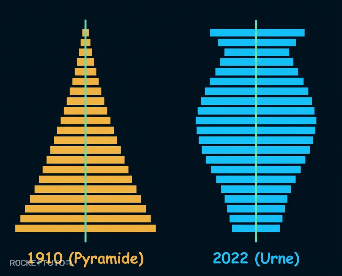 Alterspyramide Diagramm Formen