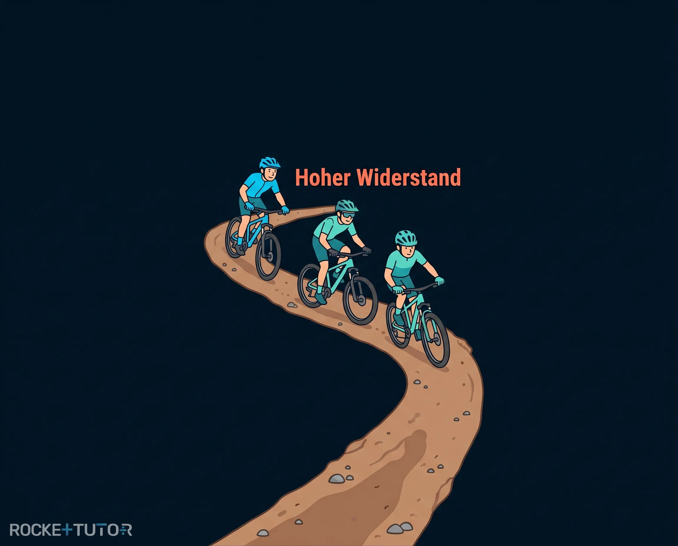 Mountainbiker auf schmalem Weg