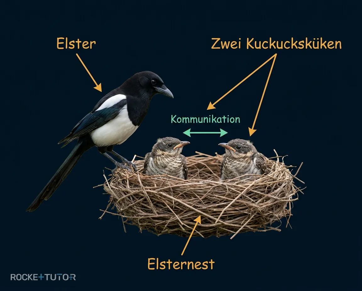 Häherkuckuck im fremden Nest