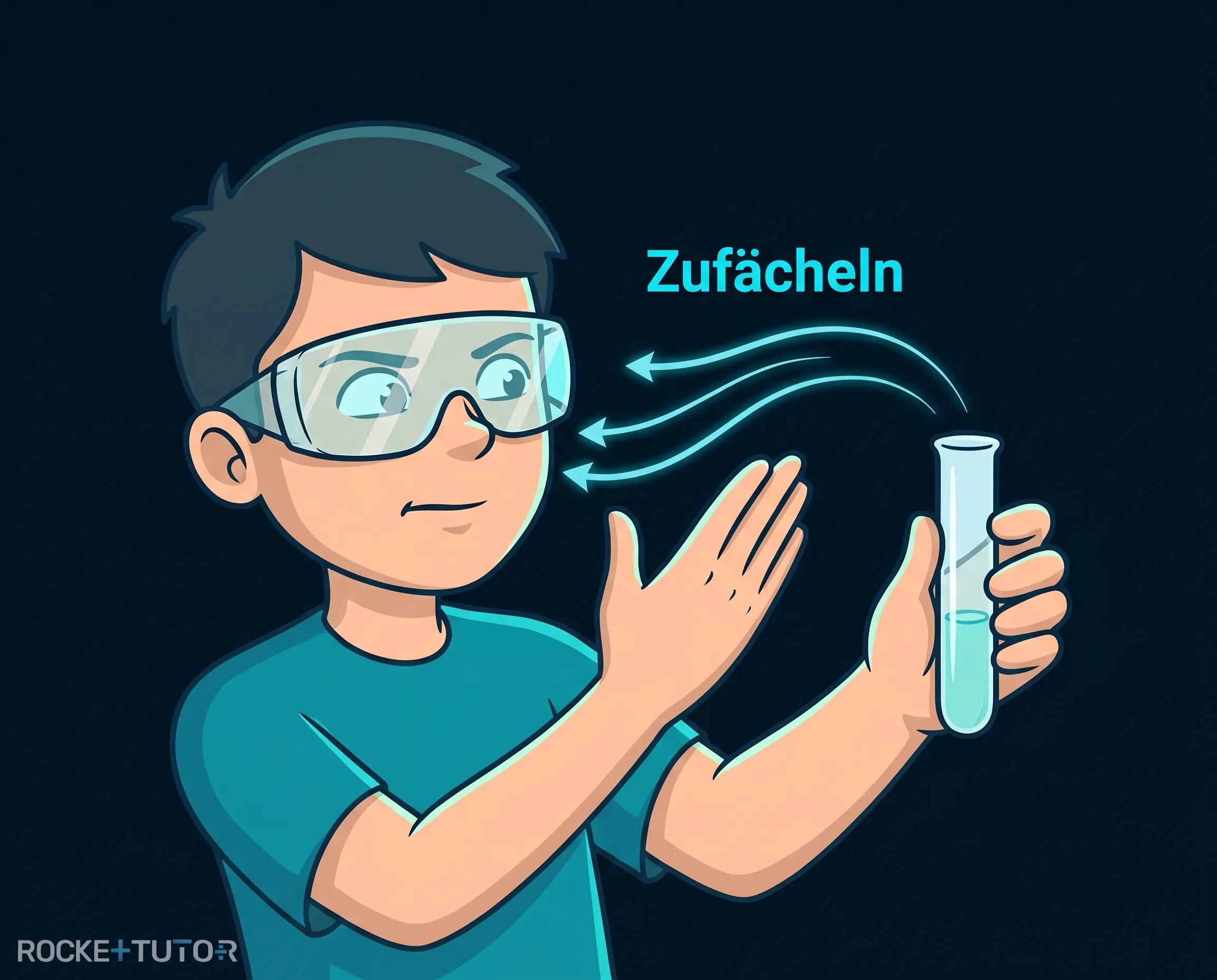 Geruchsprobe durch Zufächeln