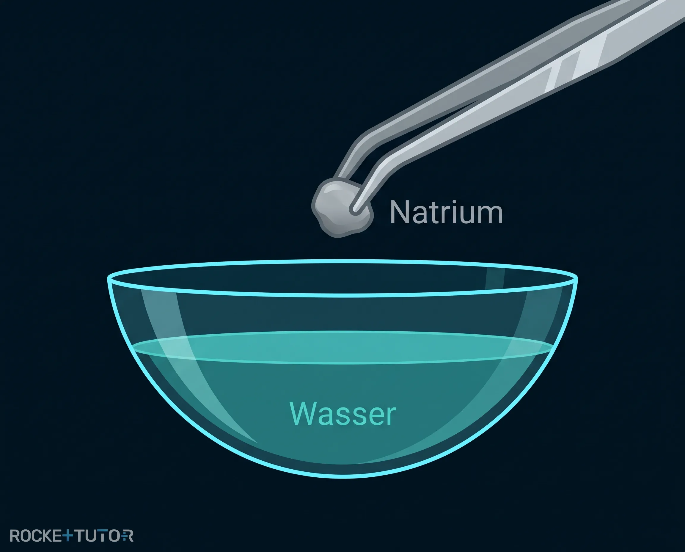 Natrium in Glasschale geben