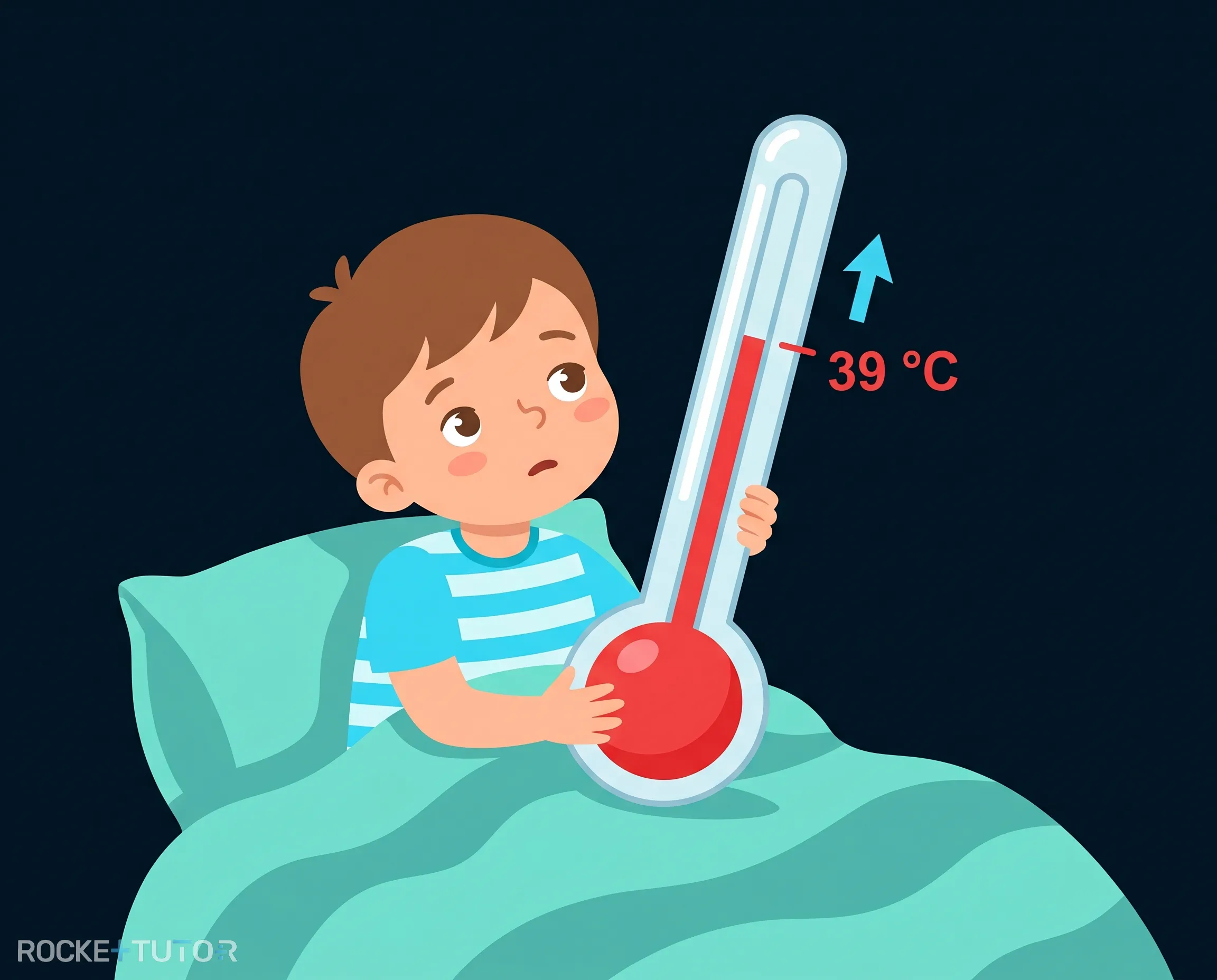 Fieberthermometer mit roter Linie