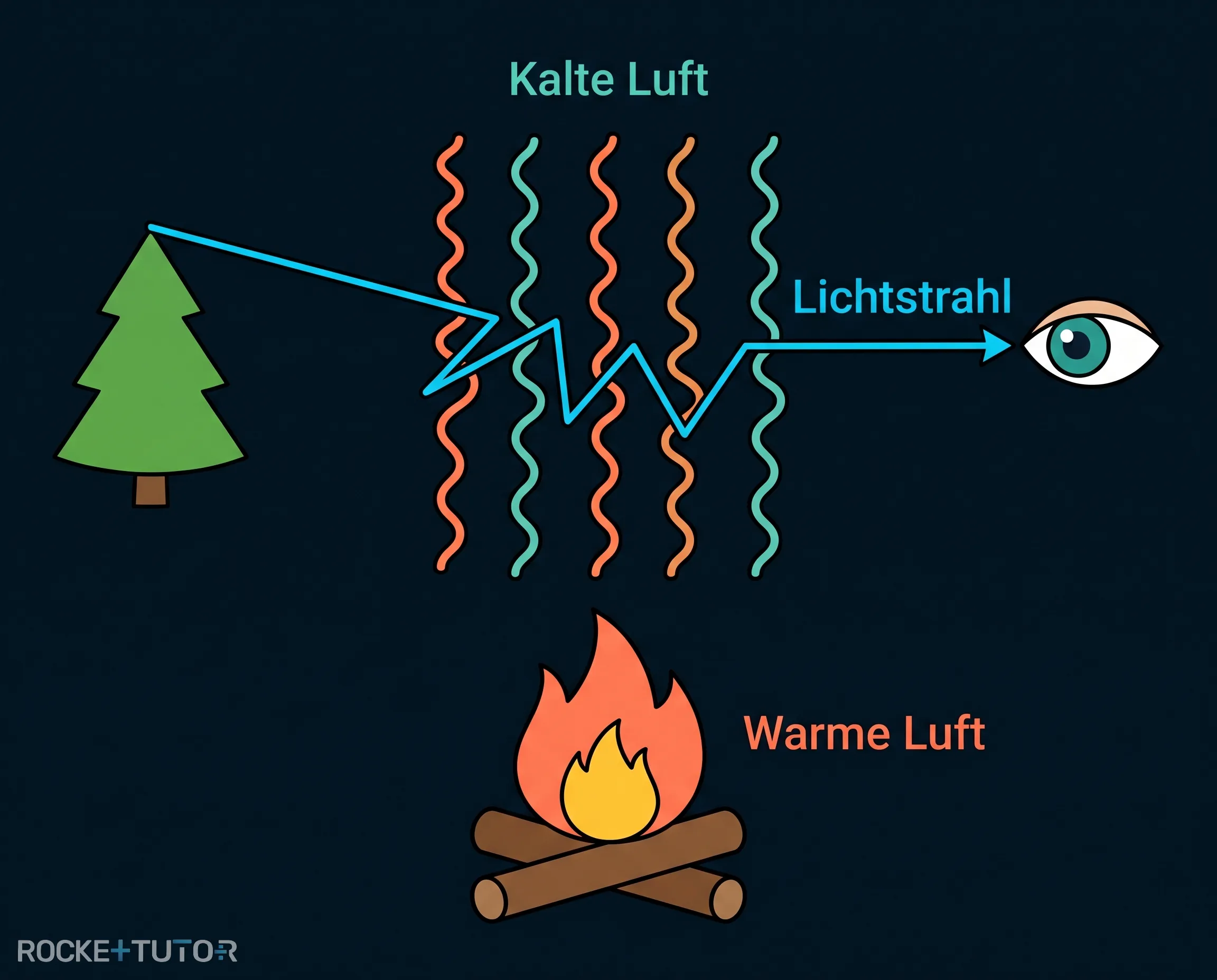 Chaotische Lichtbrechung bei Hitzeflimmern