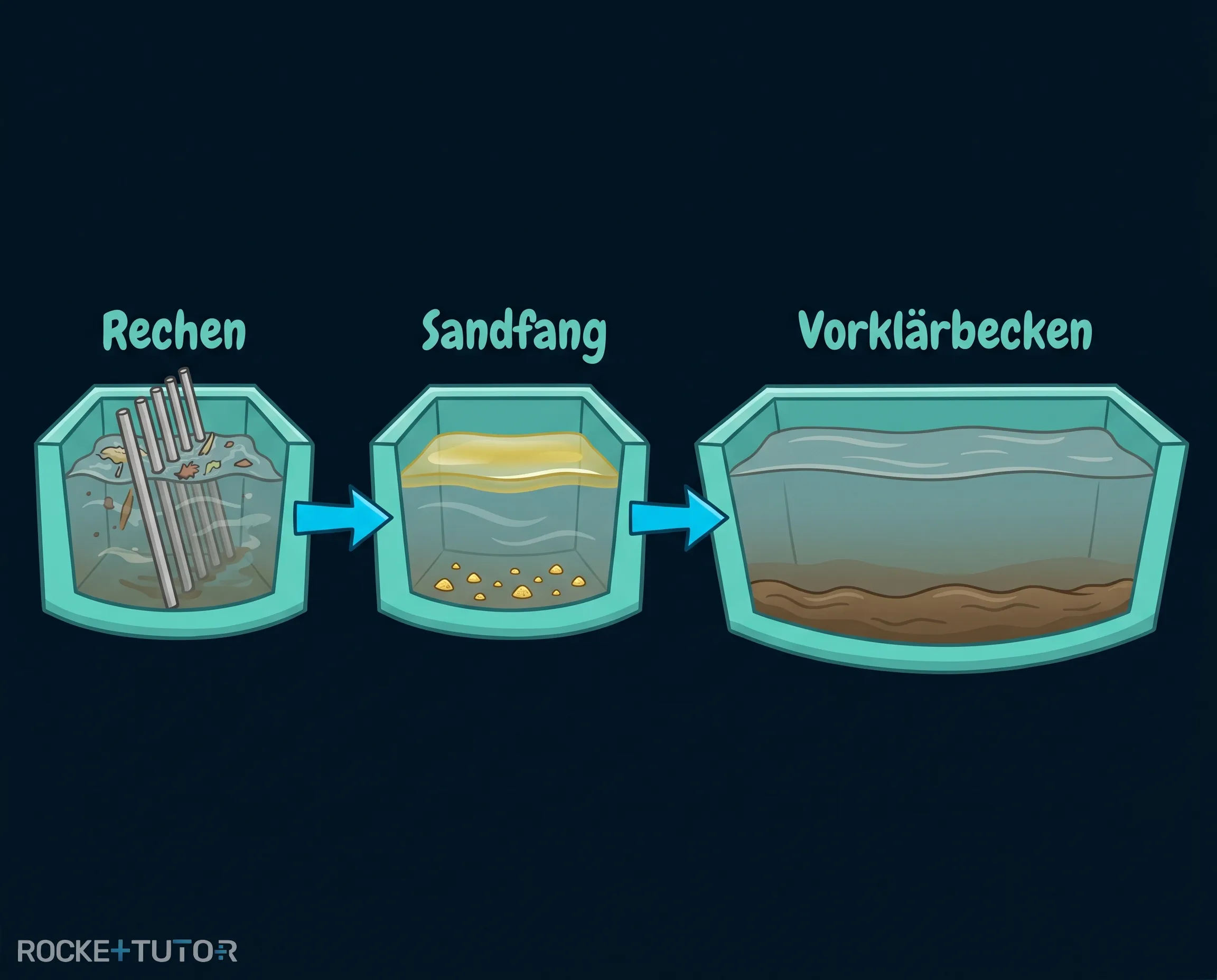 Schema der mechanischen Reinigungsstufe