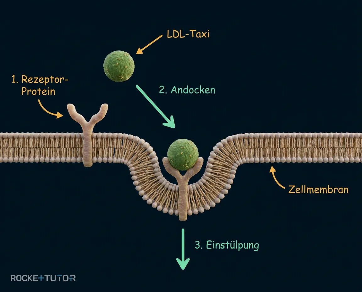 LDL dockt an Rezeptor an