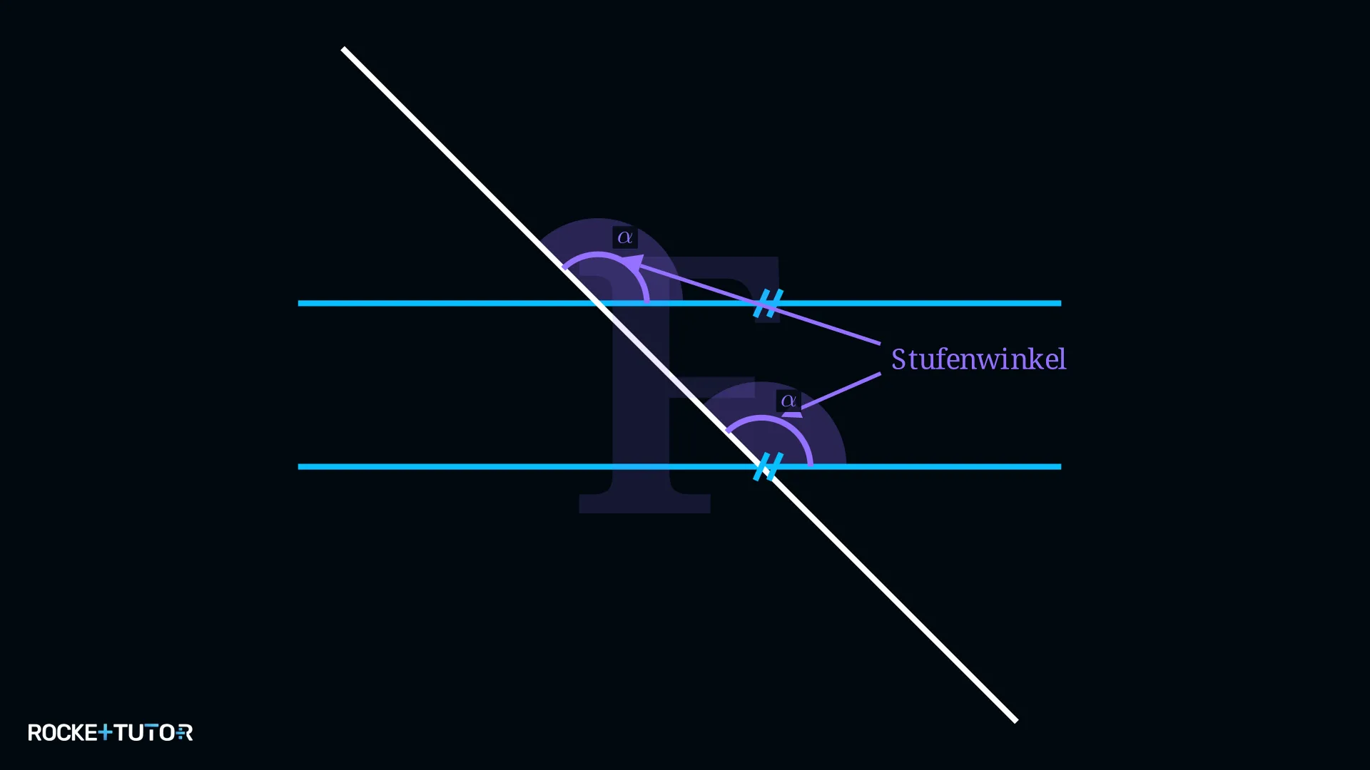 Stufenwinkel in F-Form an parallelen Geraden