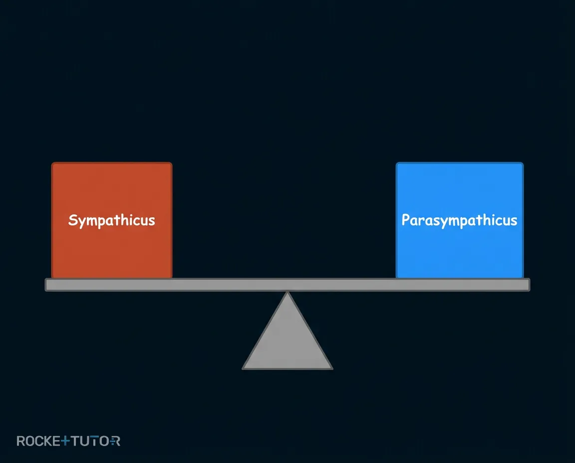 Waage mit Sympathicus und Parasympathicus