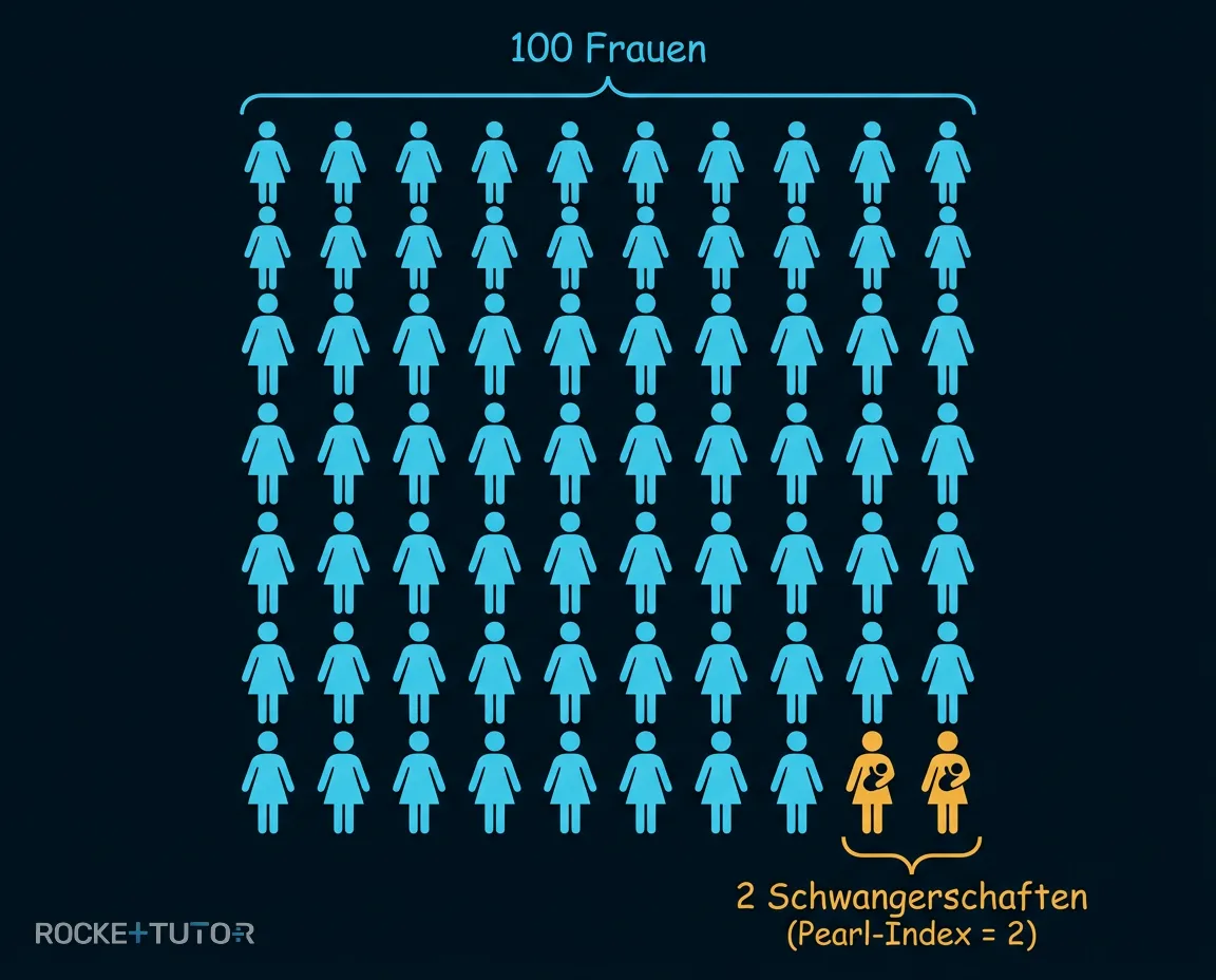 Frauen und Pearl-Index Darstellung