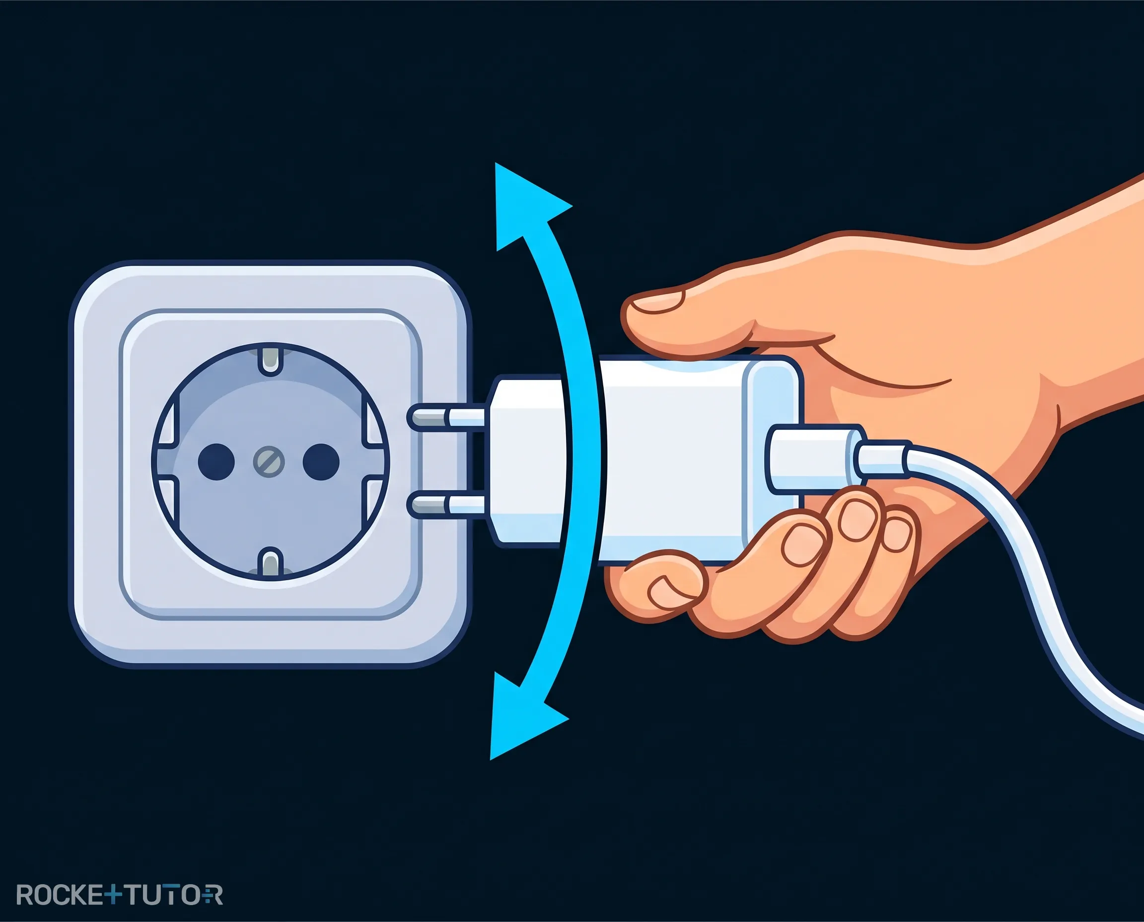 Stecker in einer Steckdose