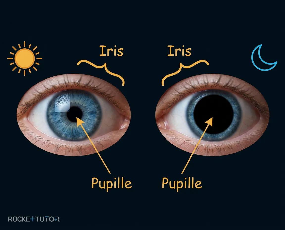 Auge bei Licht und Dunkelheit
