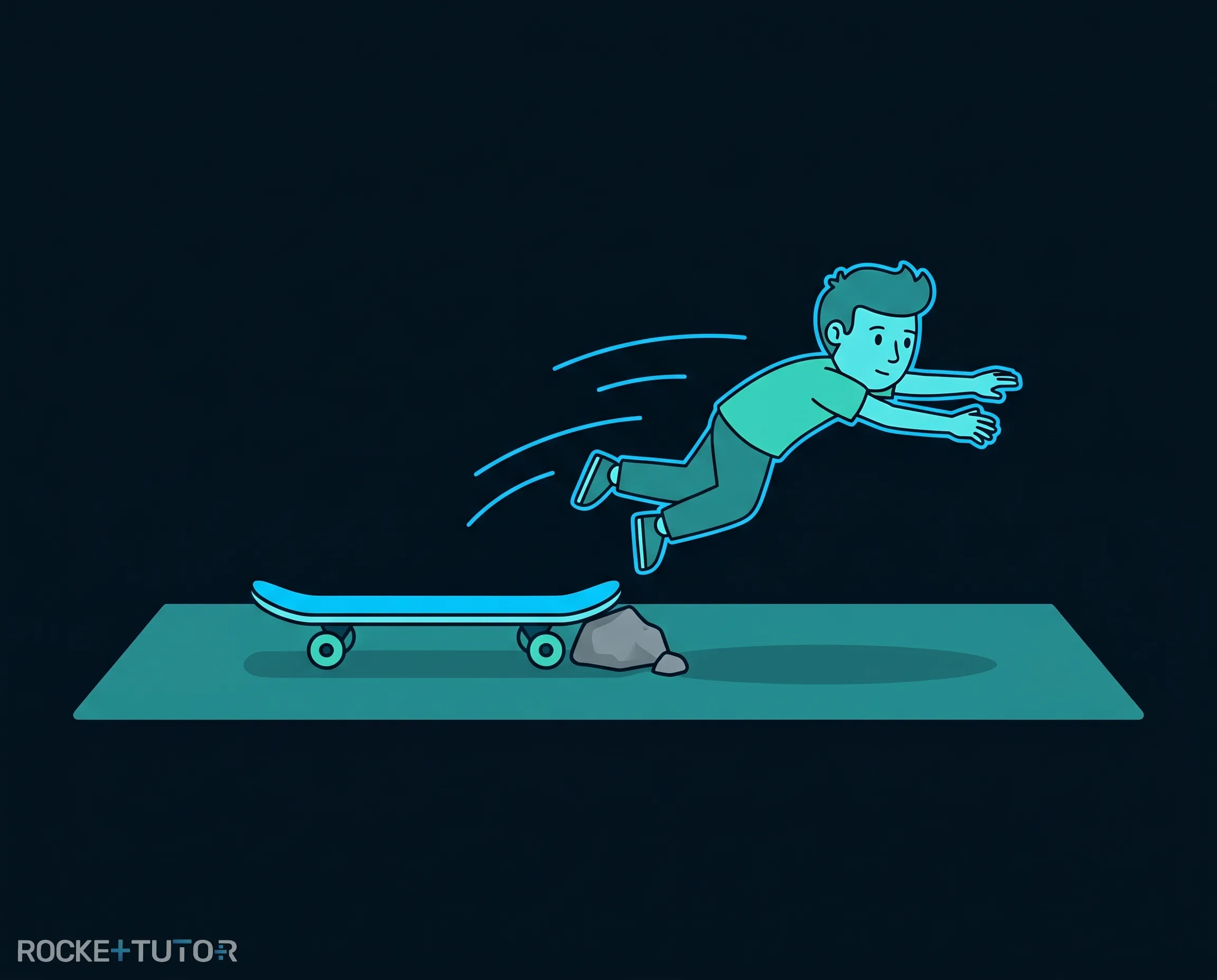 Skateboarder stürzt nach vorne
