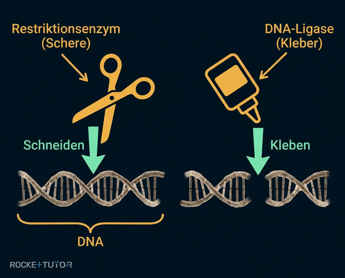 Wirkung von Restriktionsenzym und Ligase