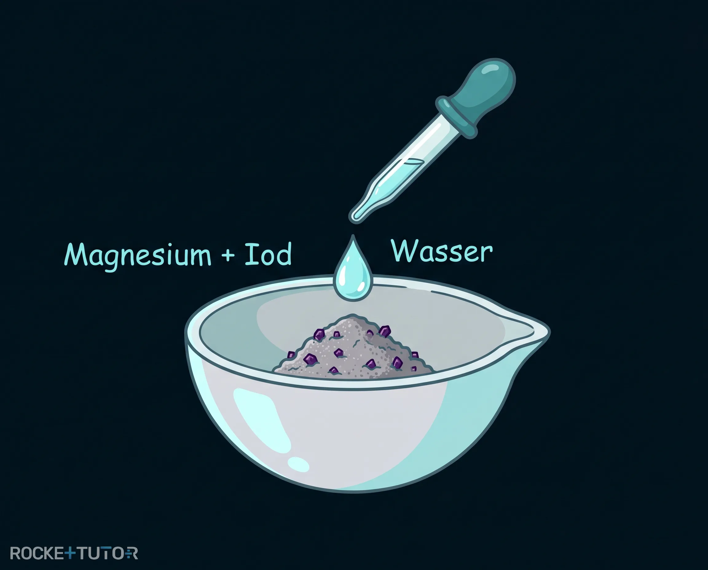 Magnesium und Iod vermischt