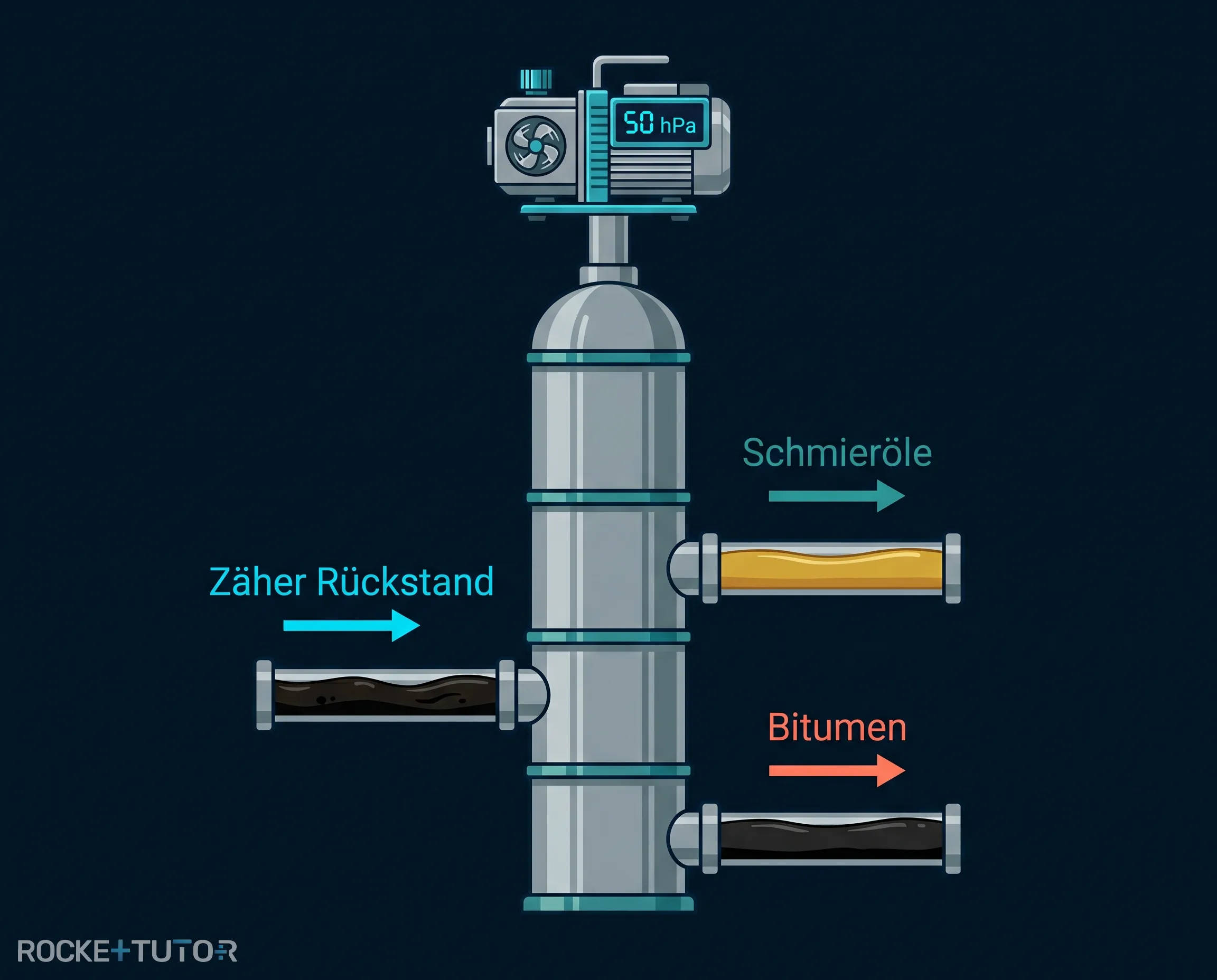 Vakuumdestillation im zweiten Turm