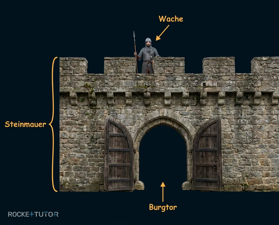 Burgmauer als Analogie zur Biomembran
