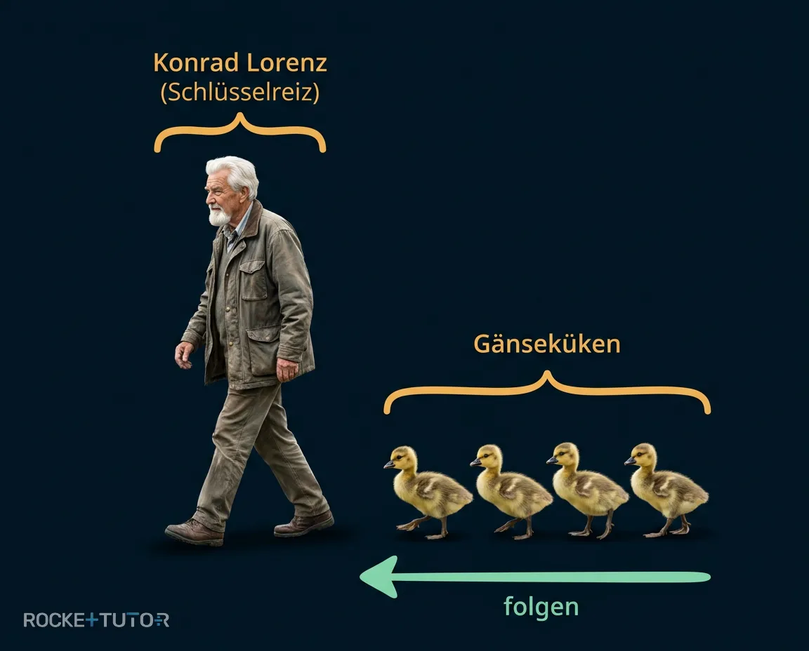 Konrad Lorenz mit Gänseküken