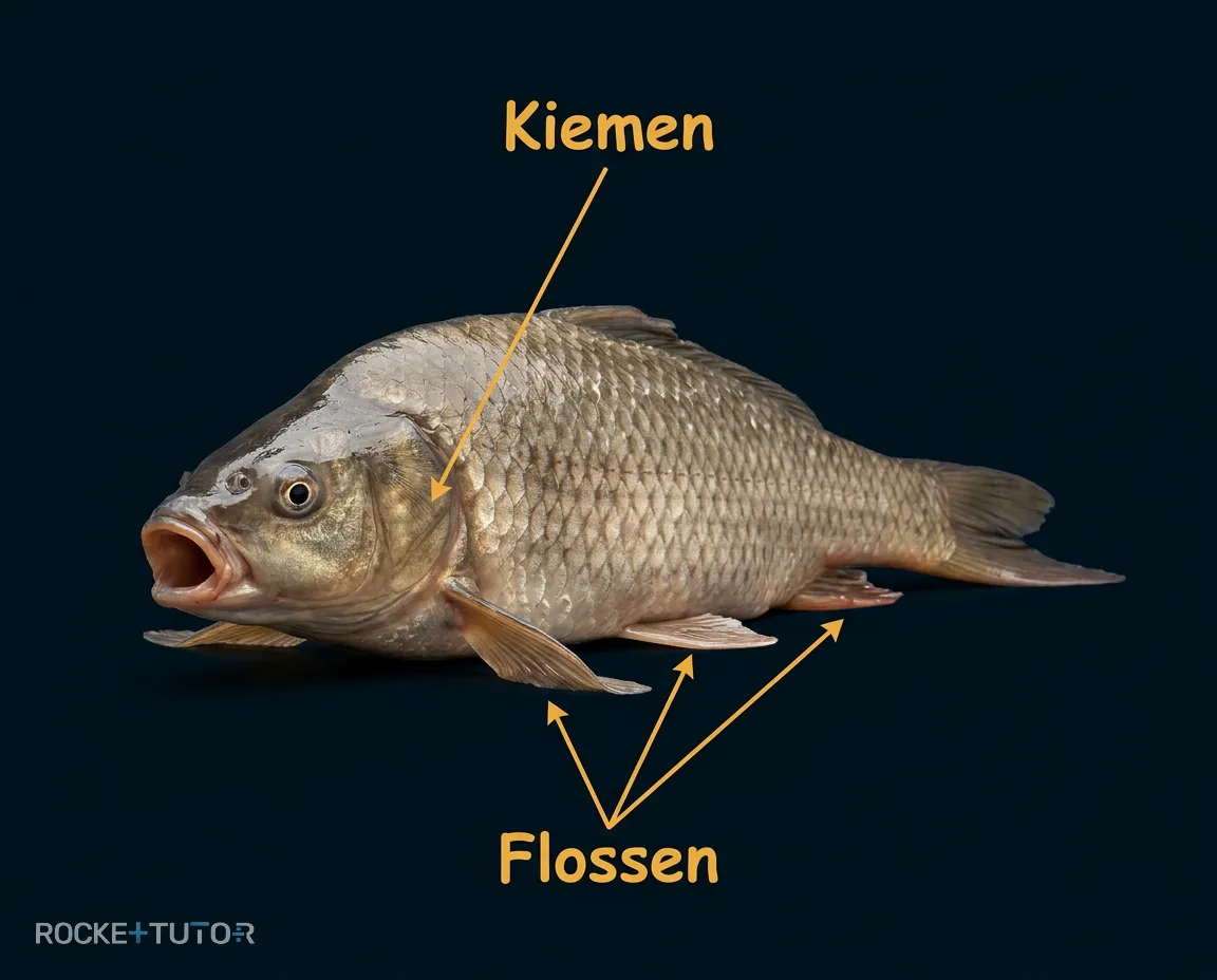 Fisch springt an Land