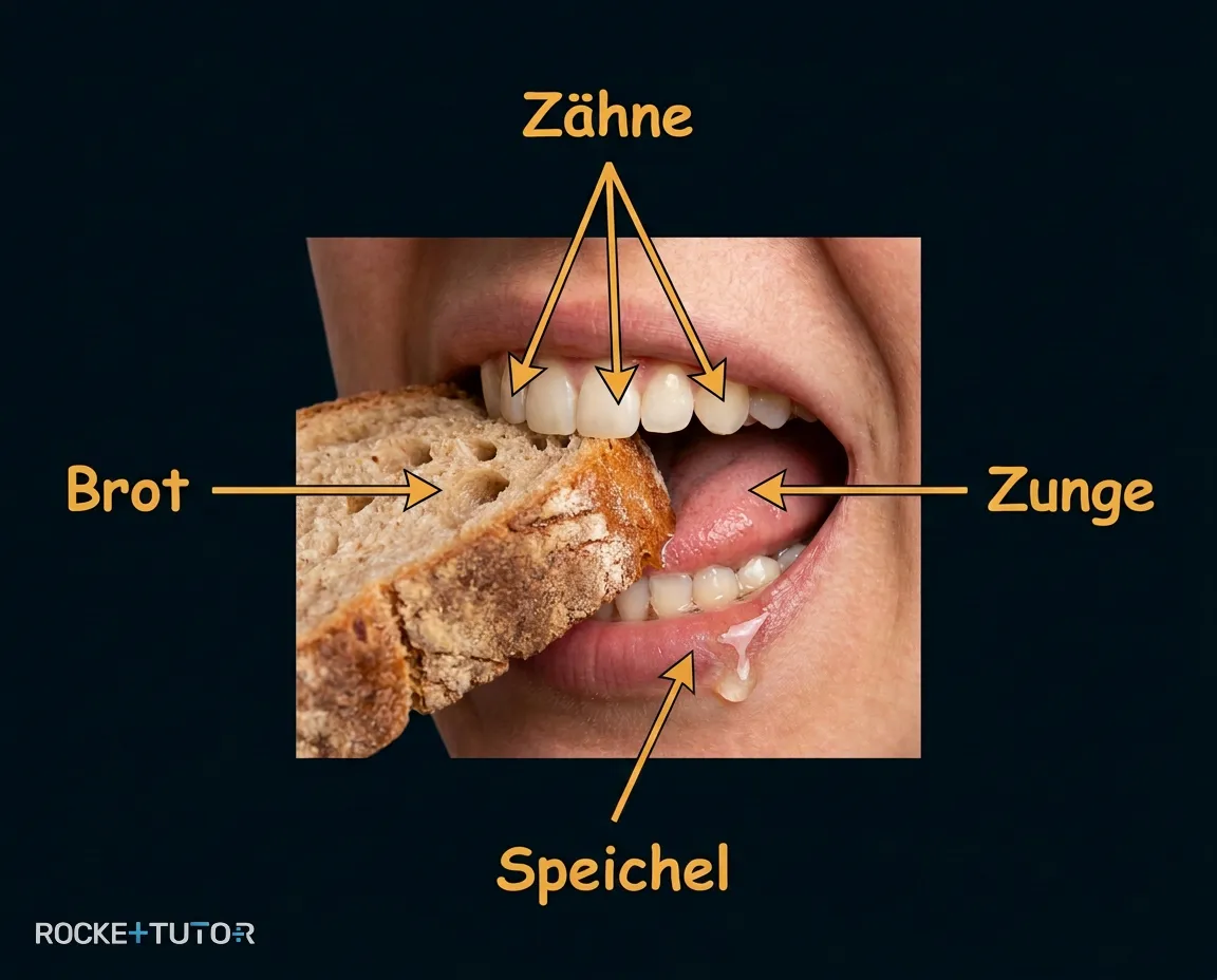 Junge isst Brot