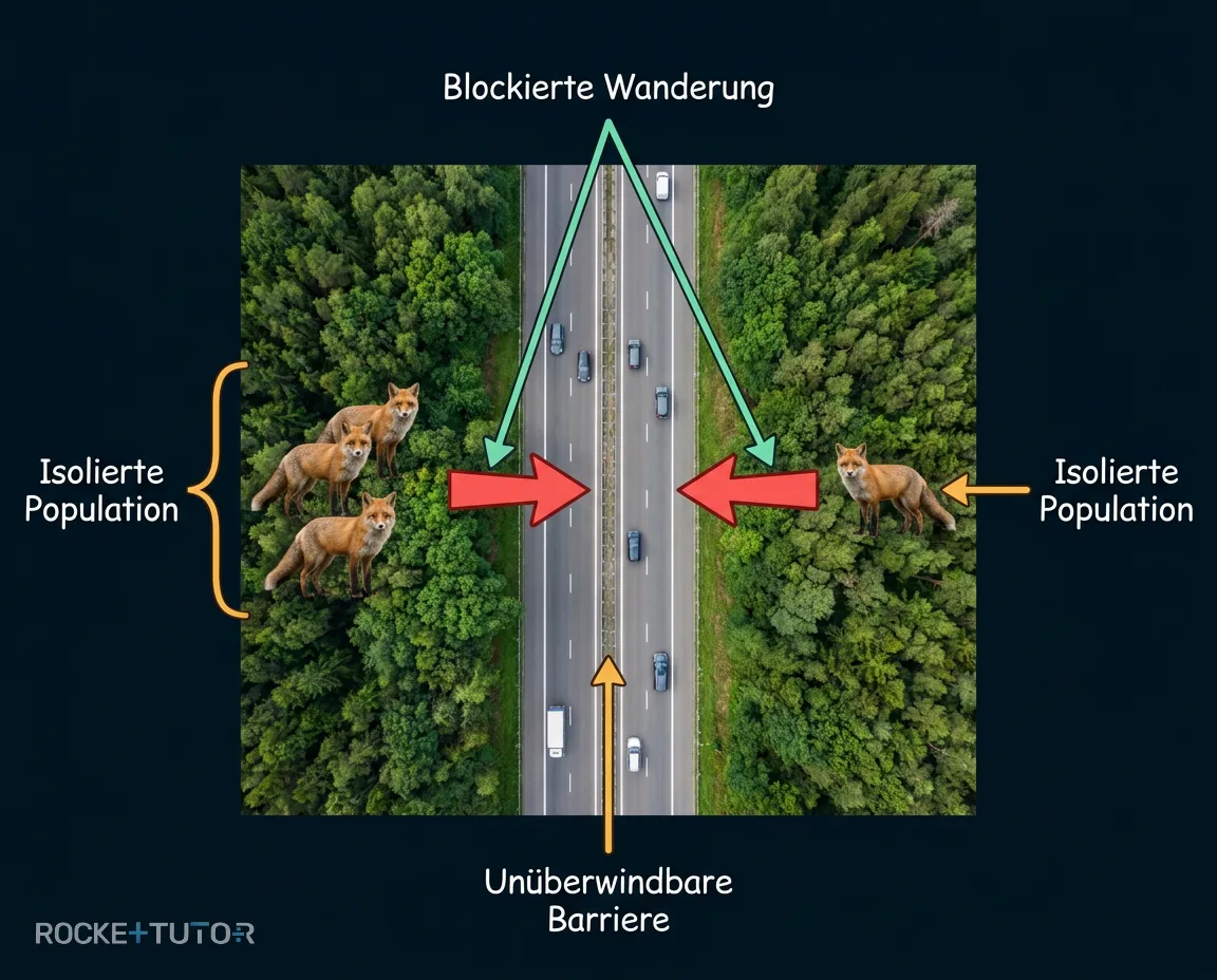 Wildtierbrücke über eine Autobahn