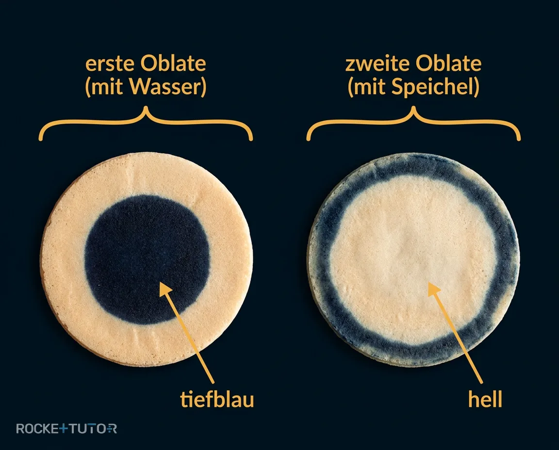 Oblaten-Test mit Iod-Lösung