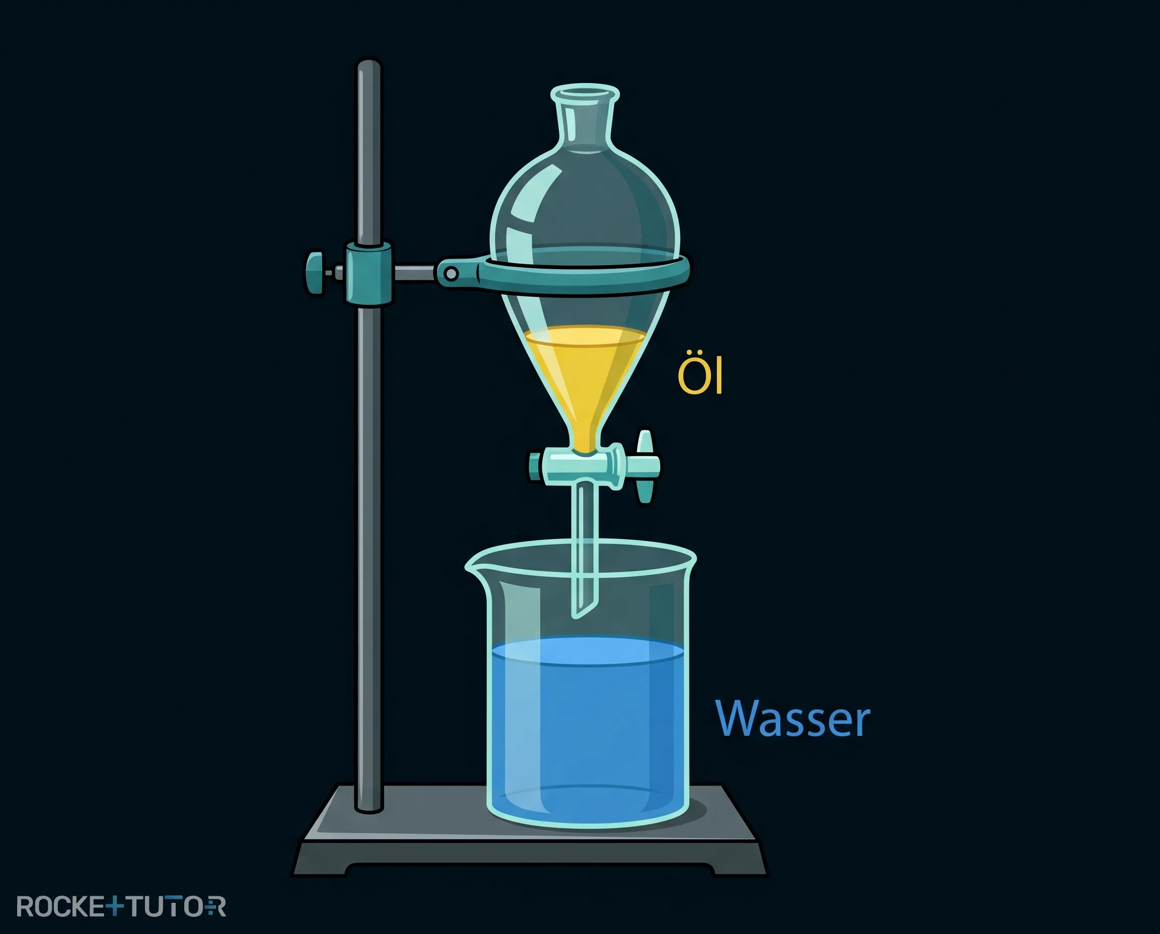 Getrenntes Öl und Wasser