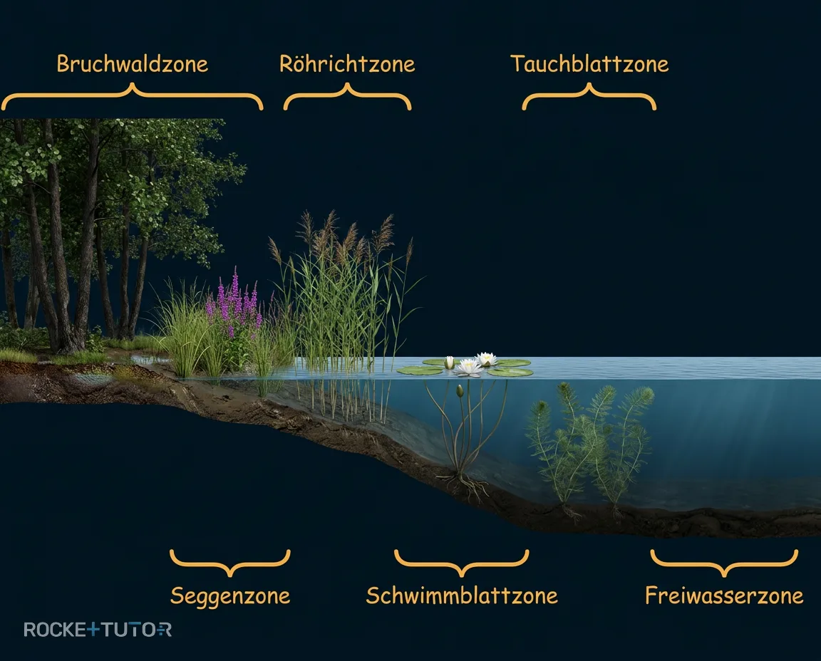 Zonierung des Sees mit 6 Zonen