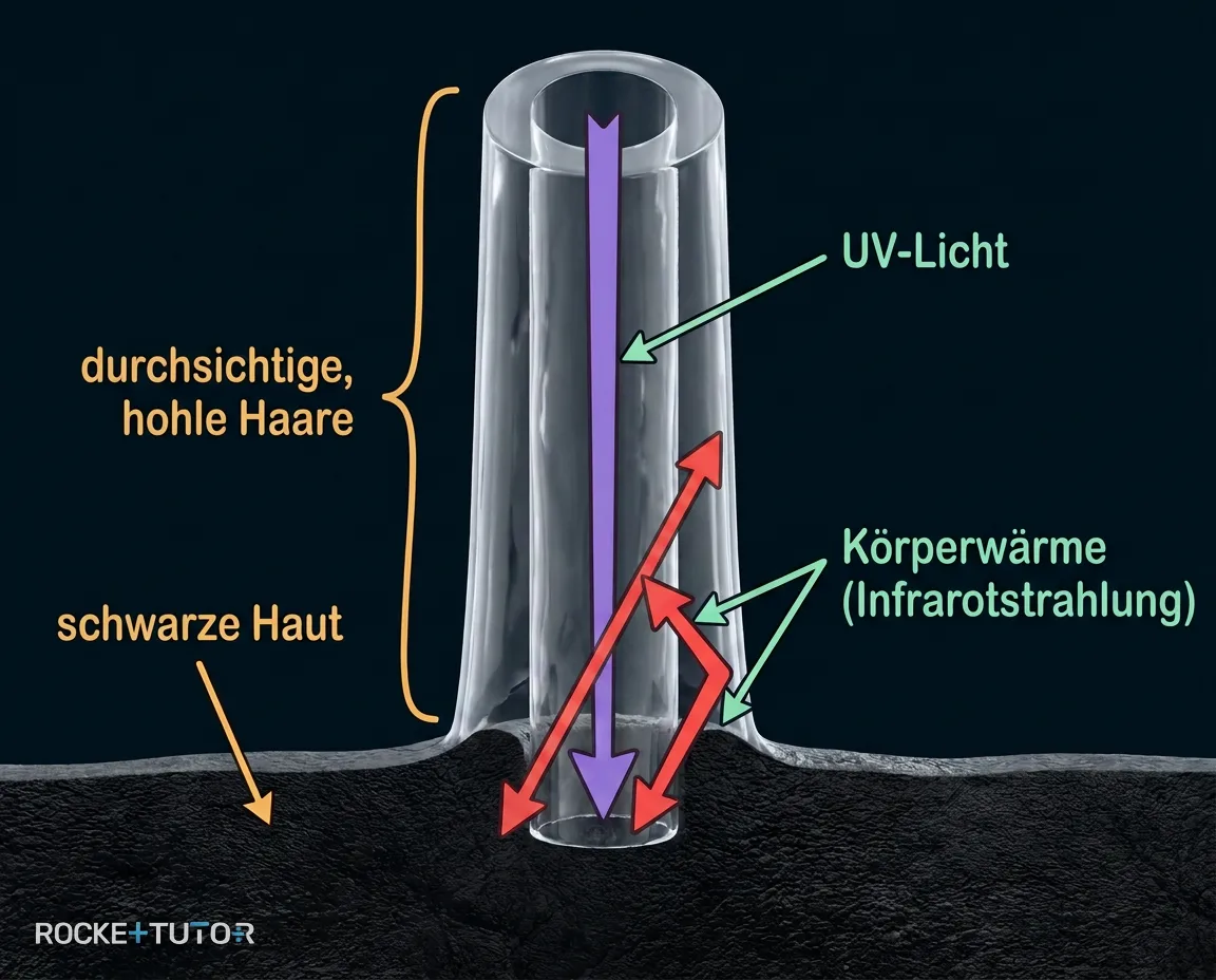 Eisbär mit hohlen Haaren
