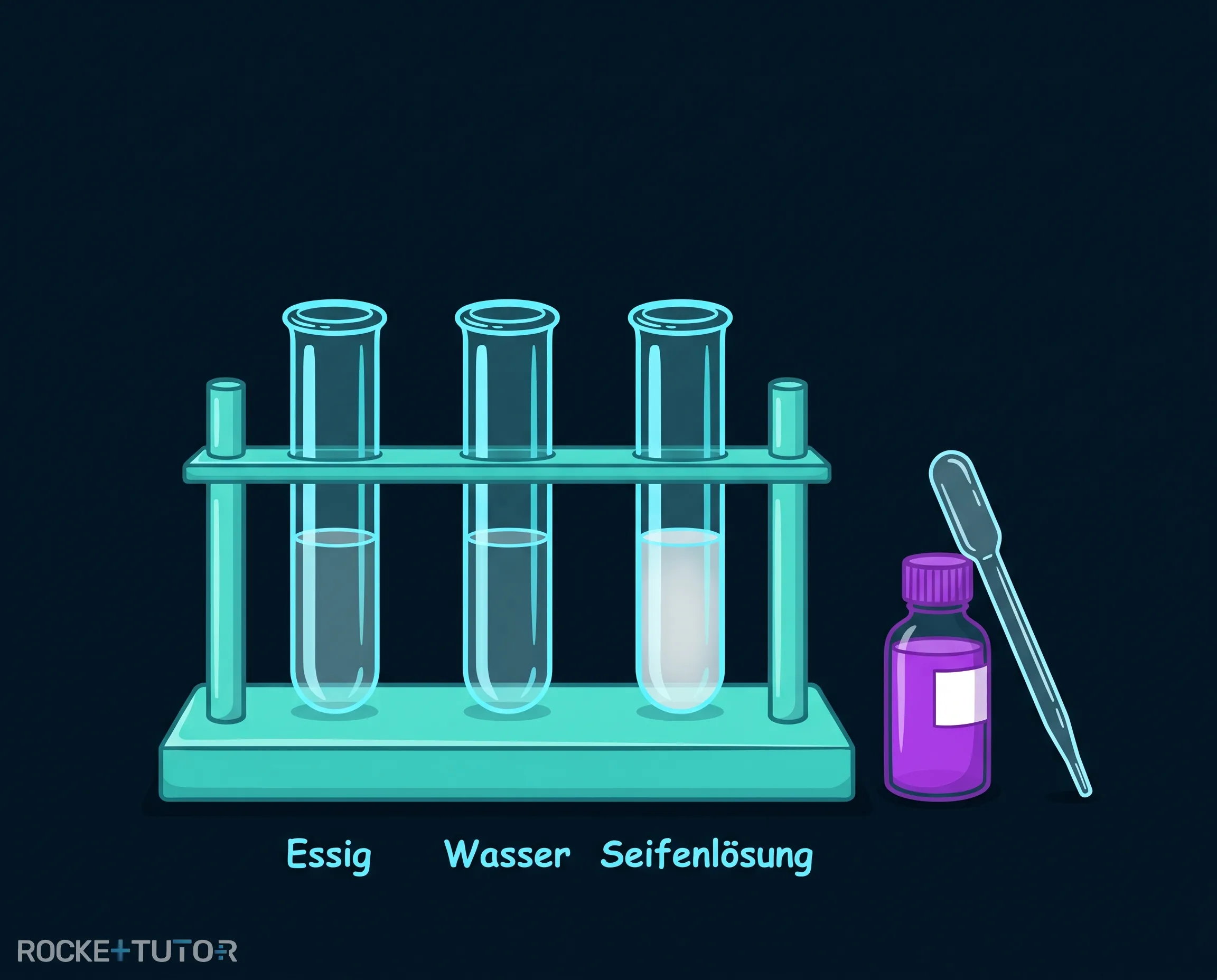 Reagenzgläser mit Rotkohlsaft