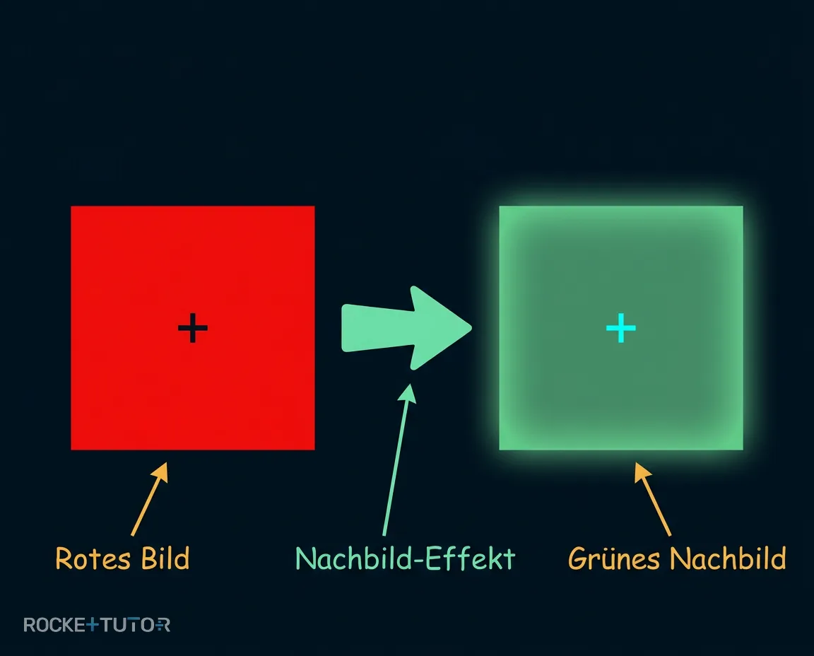 Grünes Nachbild nach rotem Bild