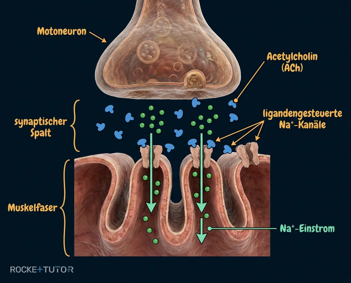 Neuromuskuläre Synapse mit Acetylcholin