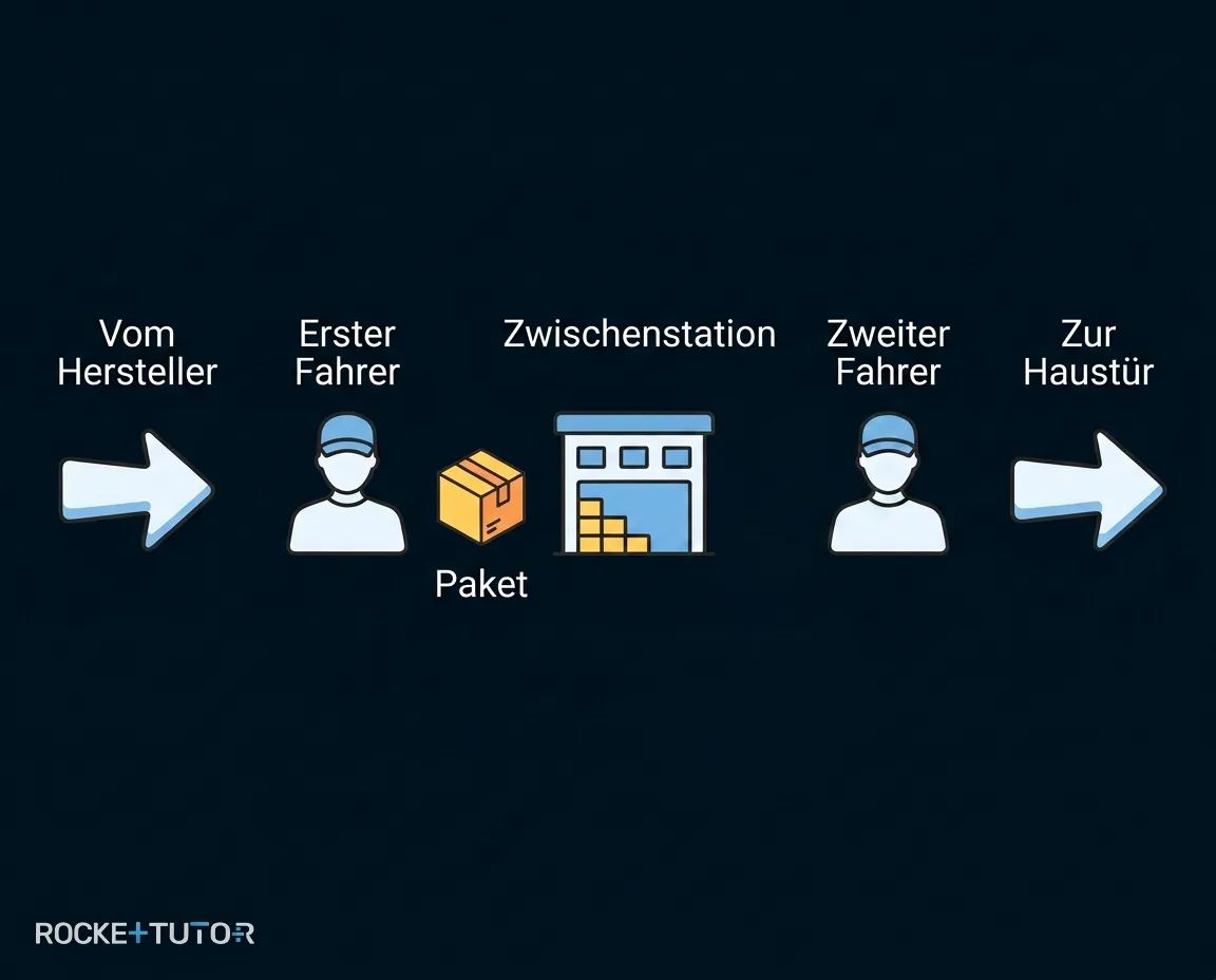 Paketlieferung als Analogie zum Nervensystem