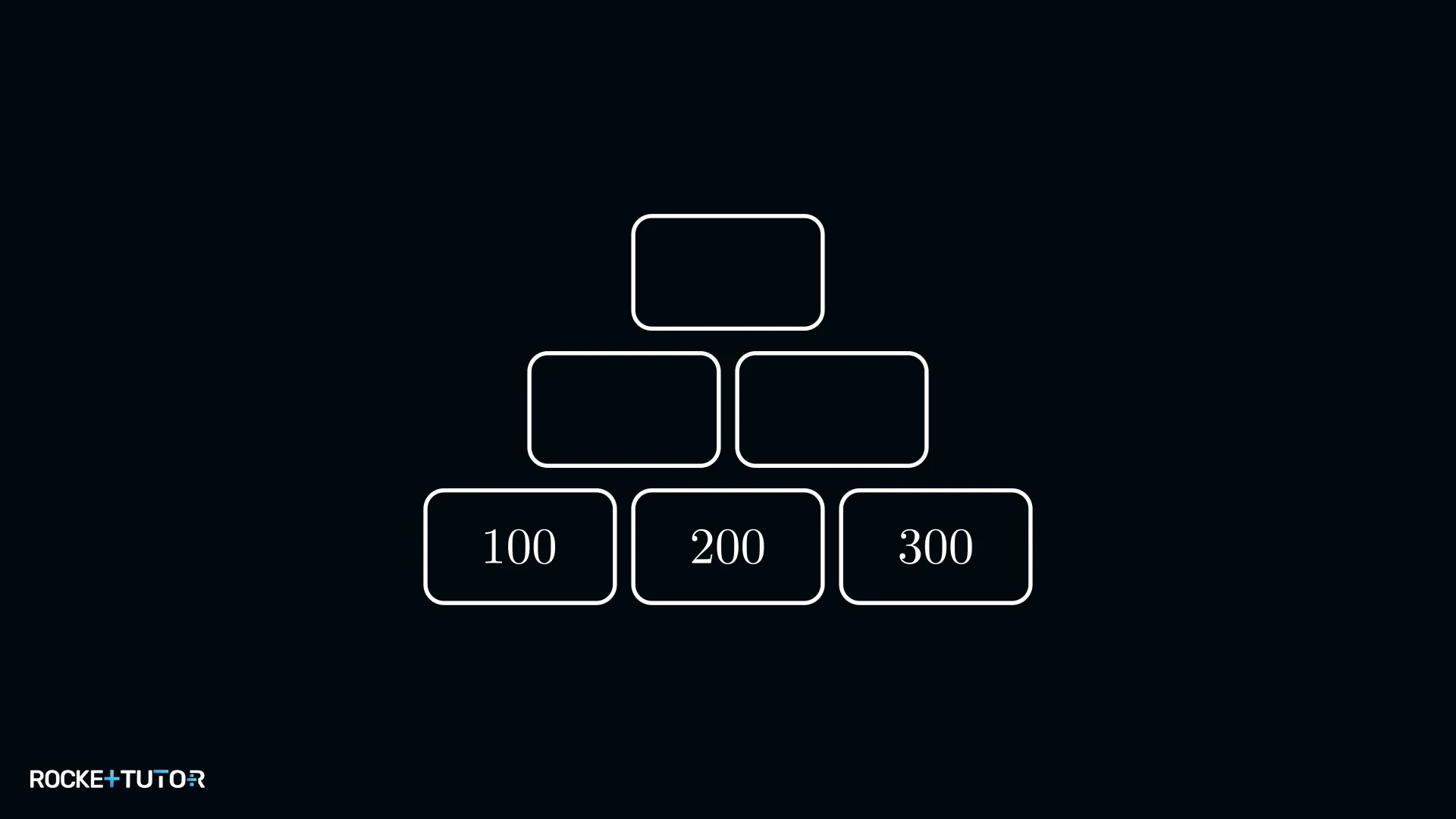 Zahlenpyramide mit Basis 100, 200, 300