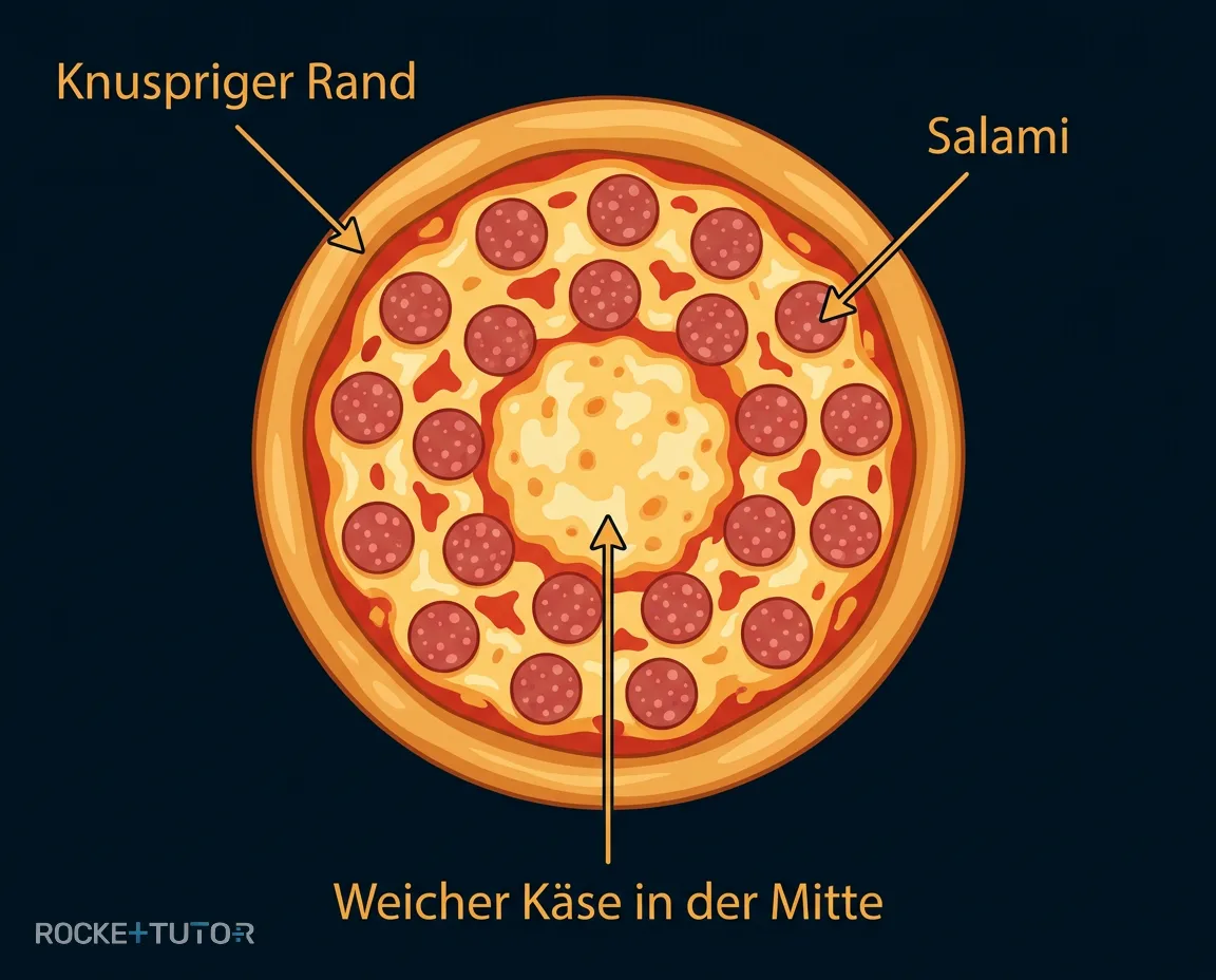 Pizza als Metapher für Ressourcenaufteilung