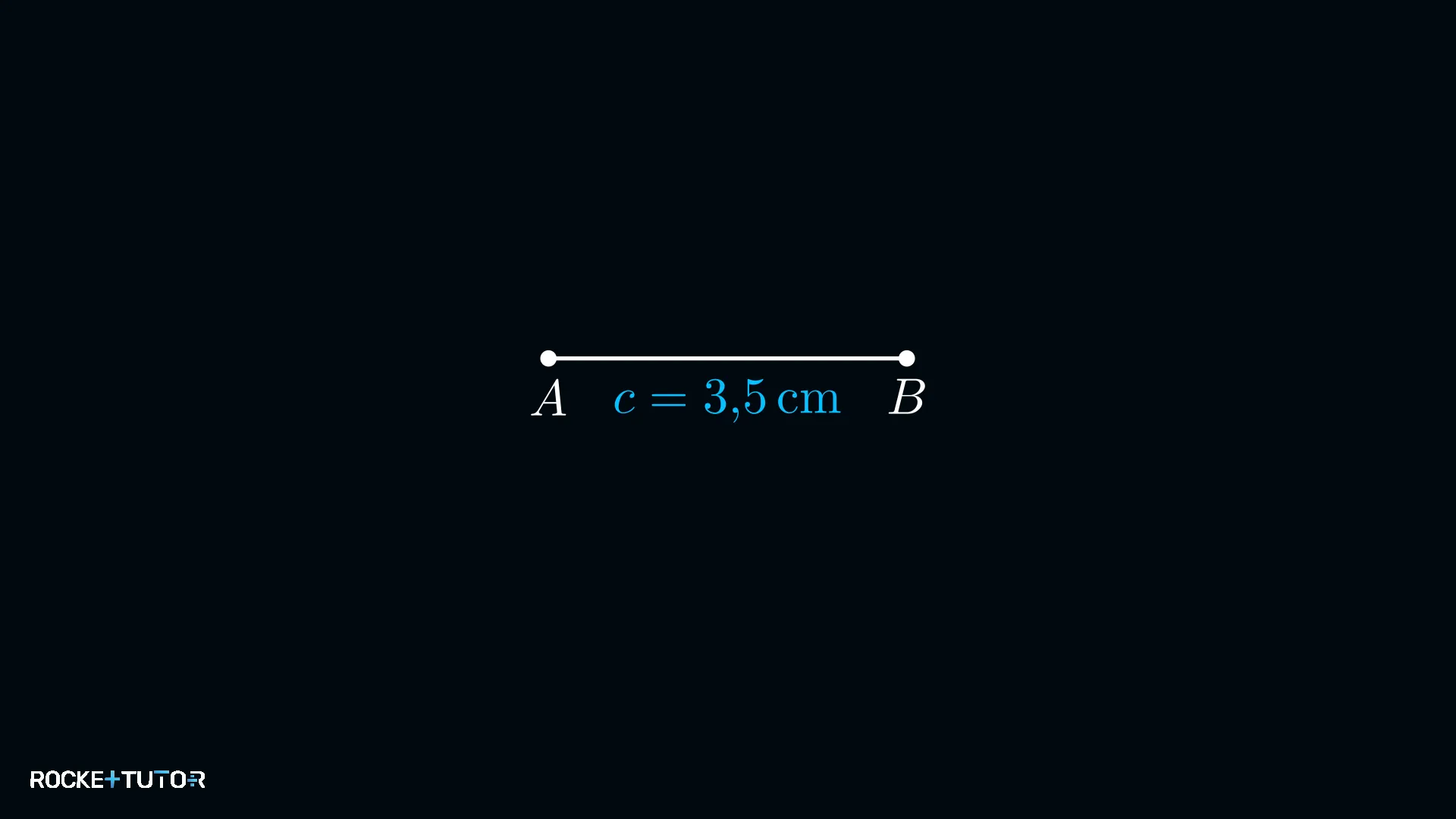 Seite c = 3,5 cm mit Punkten A und B