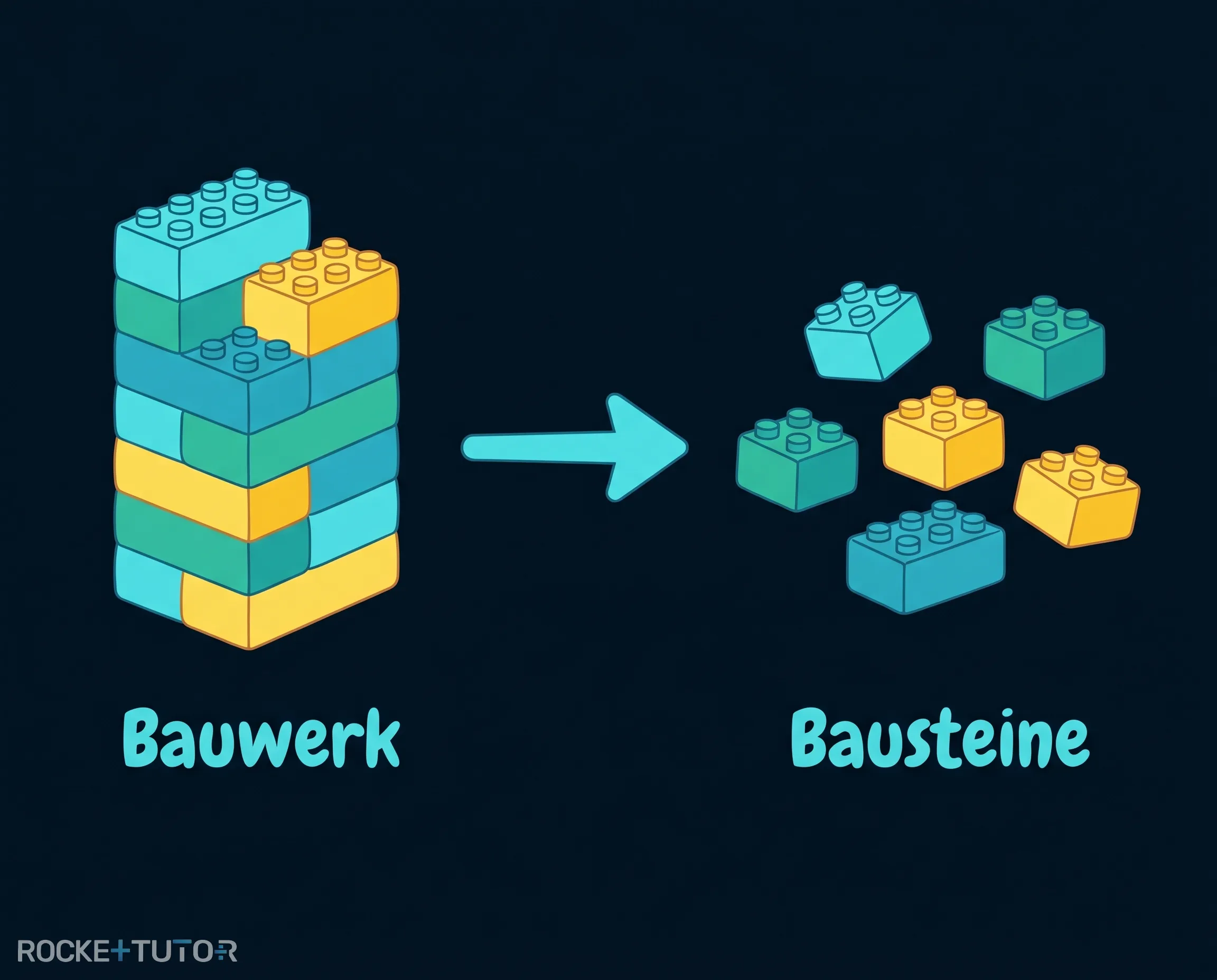 Bunte Klemmbausteine als Analogie