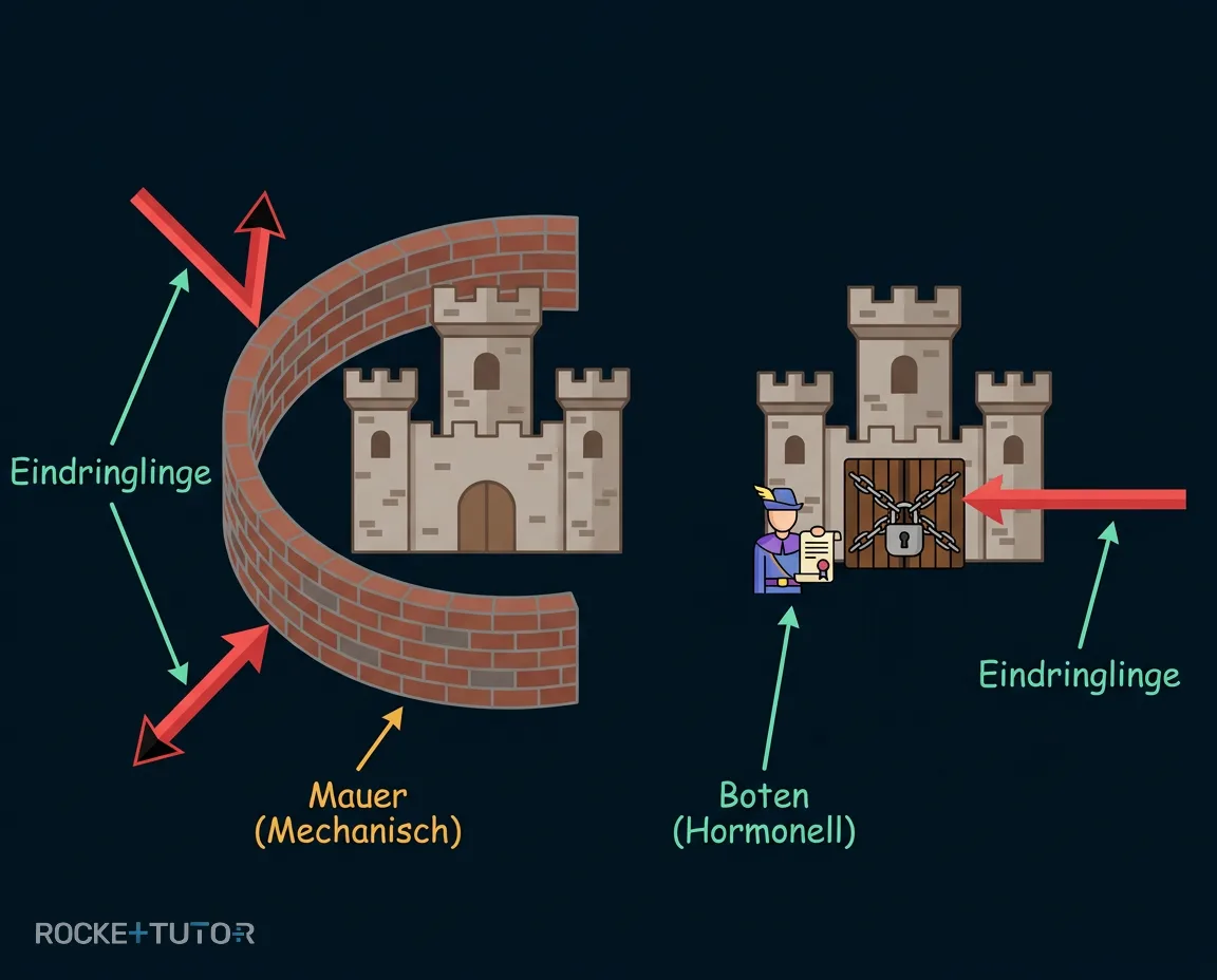 Burg mit Mauer und Boten